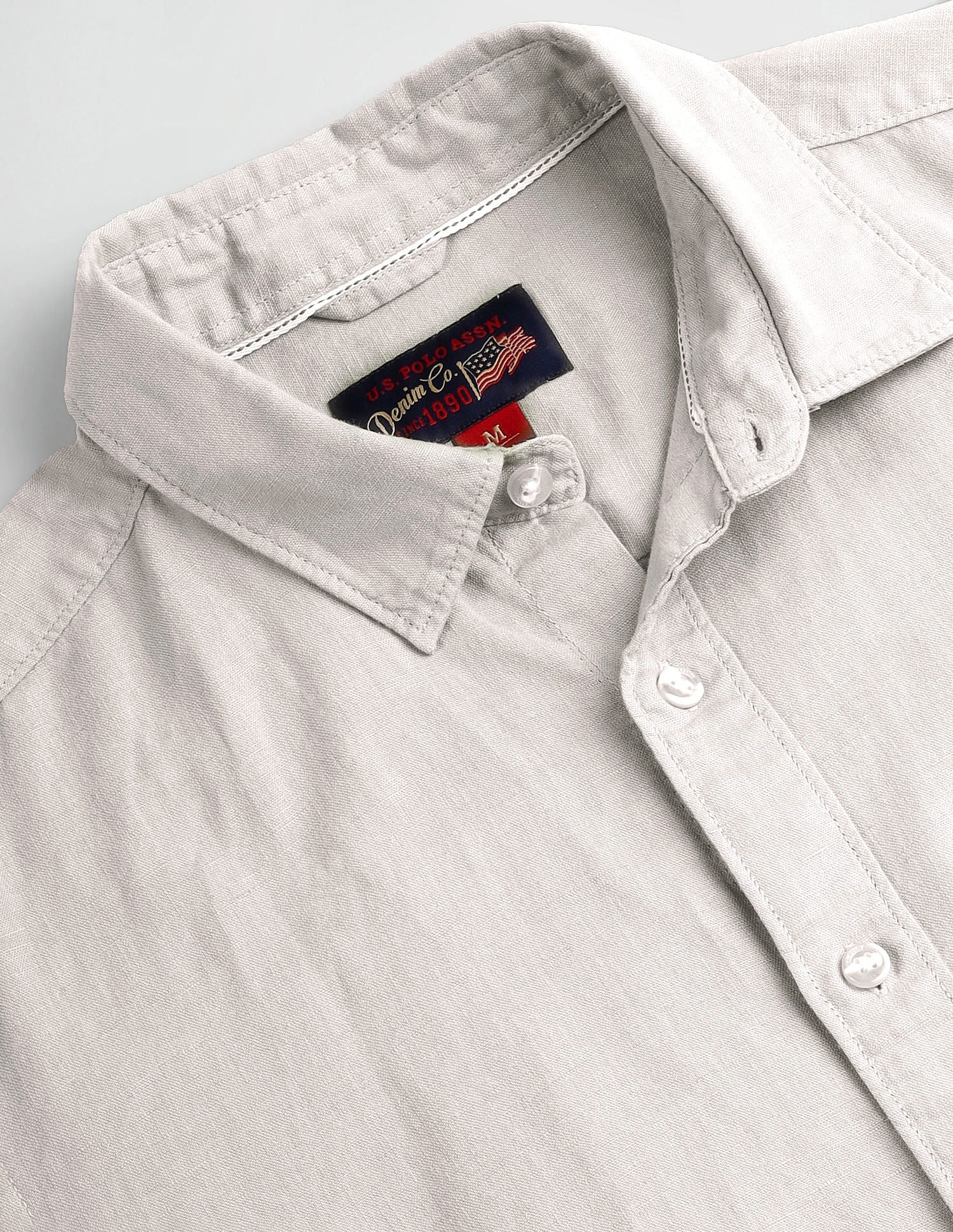 Slim Fit Short Sleeve Shirt Grey - U.S. Polo Assn. India | Large