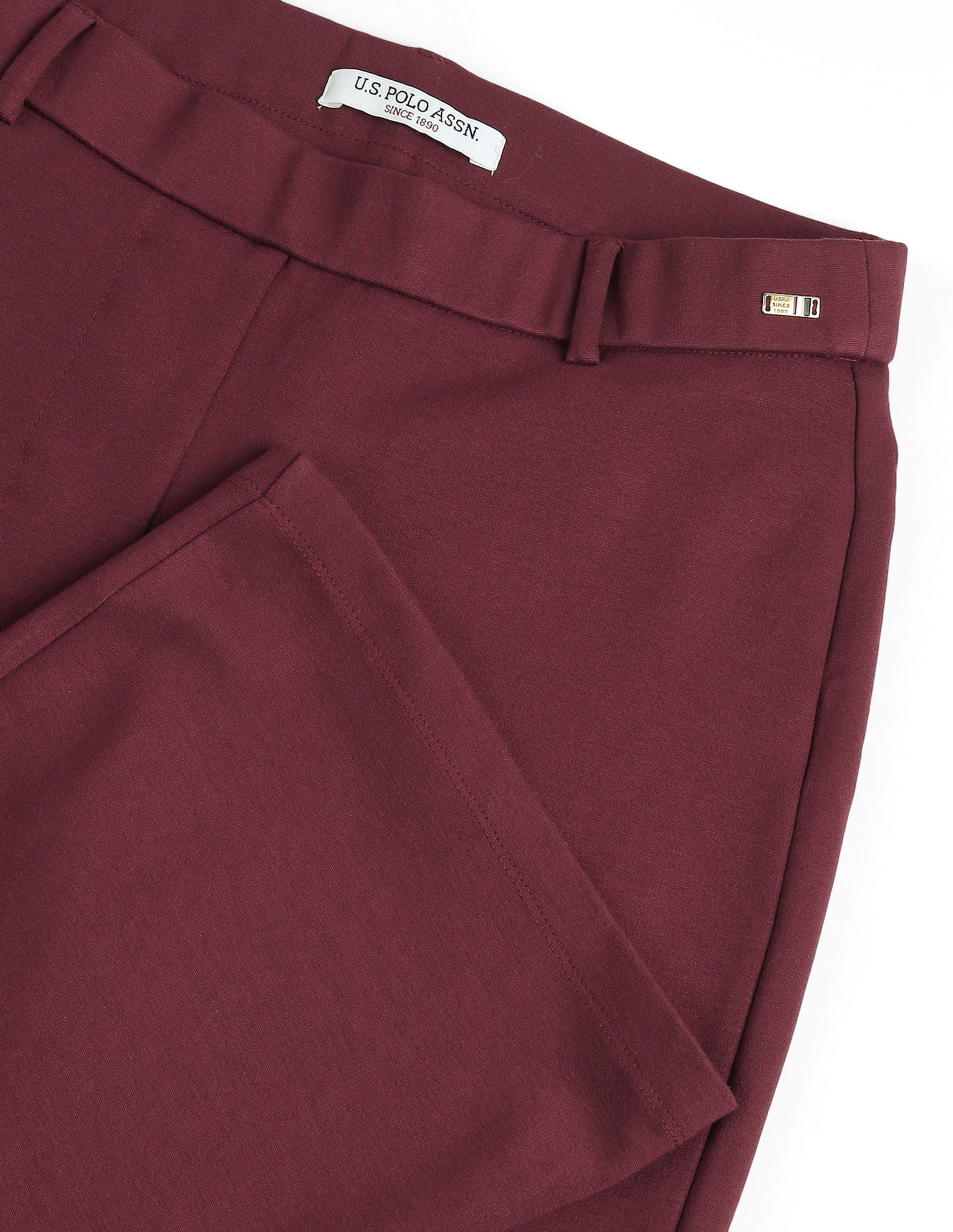 Straight Fit Ponte Roma Trousers Burgundy - U.S. POLO ASSN. | Large