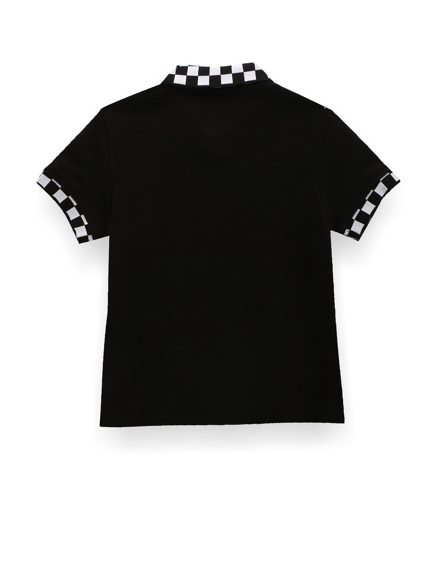 Boys Check Collar Cotton Polo Shirt Black - U.S. Polo Assn. India | Large