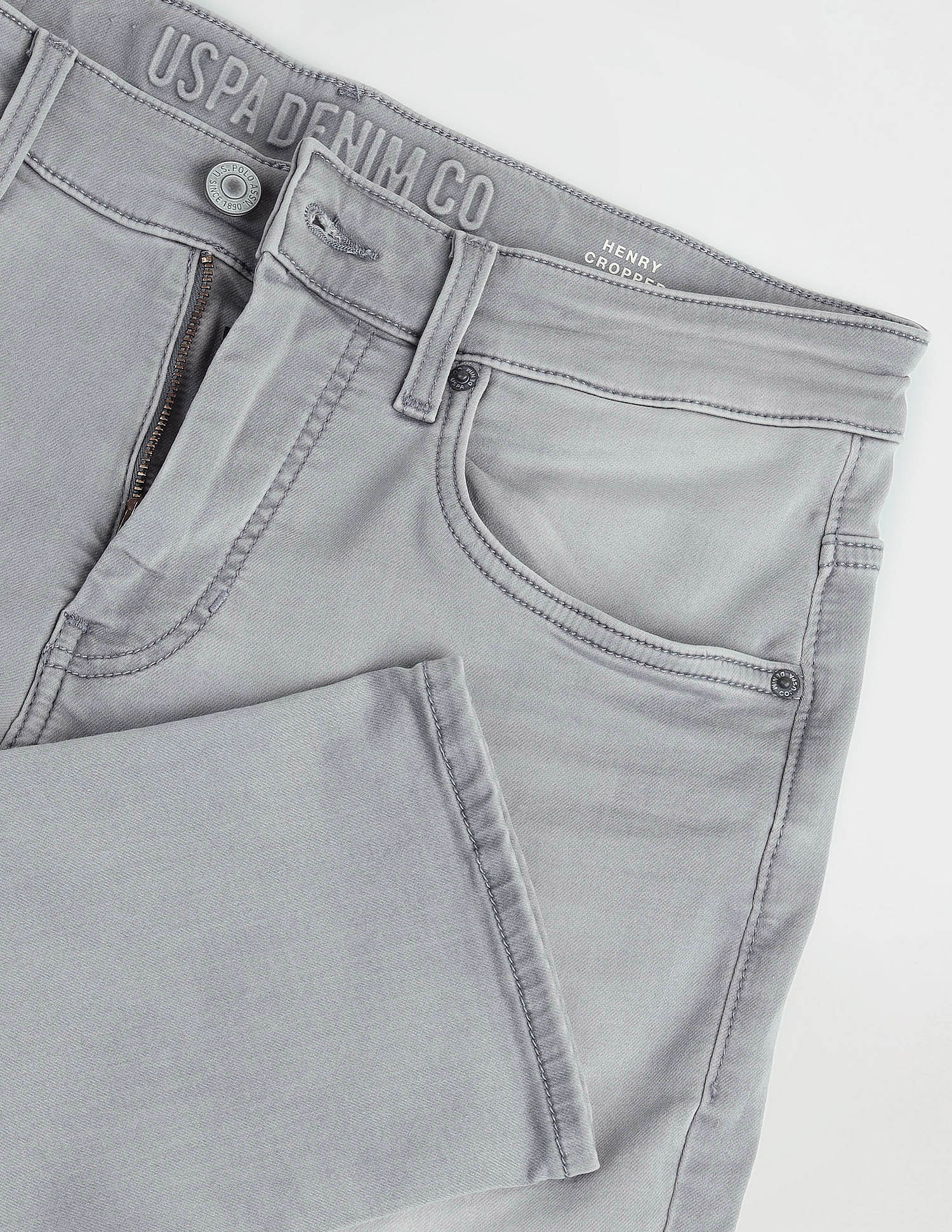 Henry Tapered Cropped Fit Grey Jeans Grey - U.S. Polo Assn. India | Large