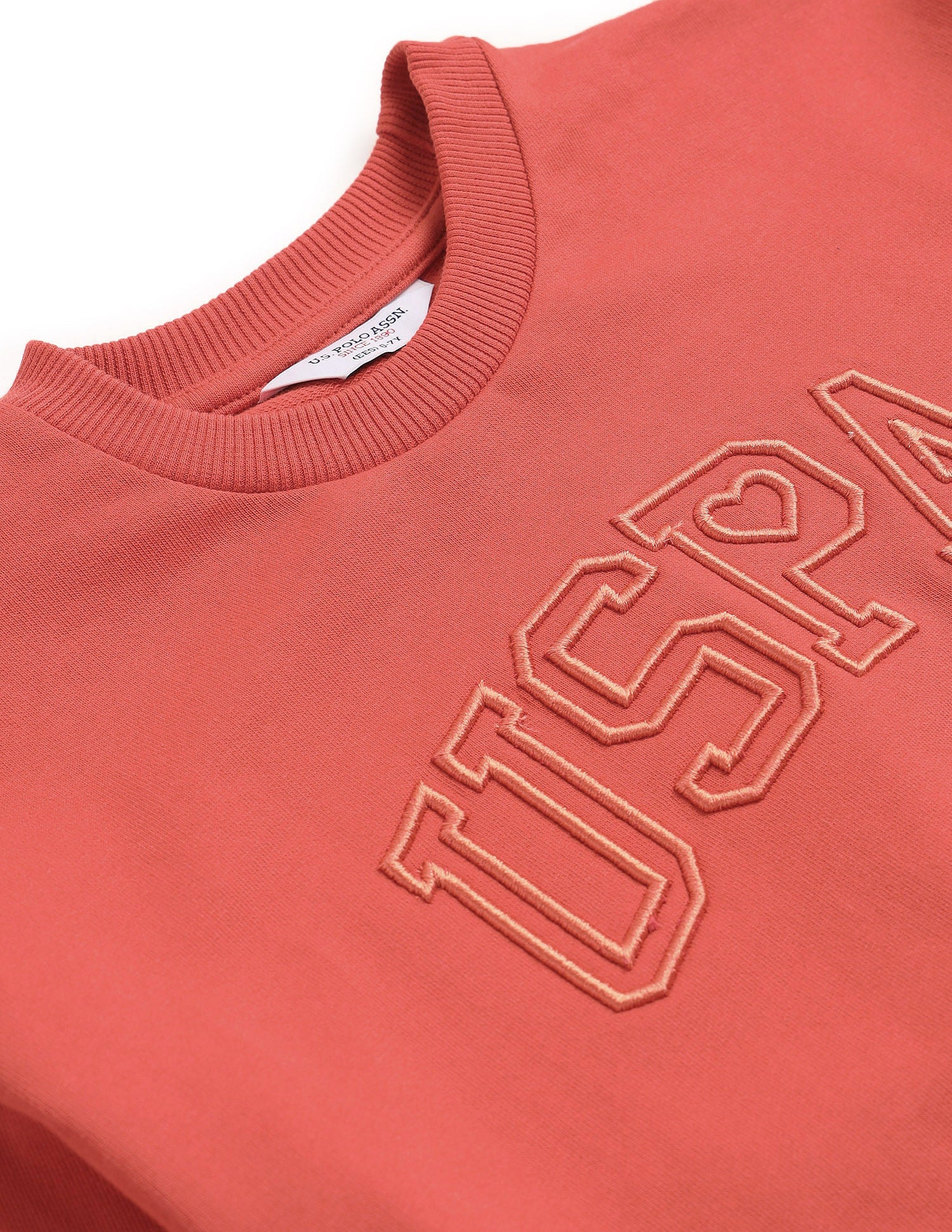 Girls Appliqued Regular Fit Sweatshirt Red - U.S. POLO ASSN. | Large