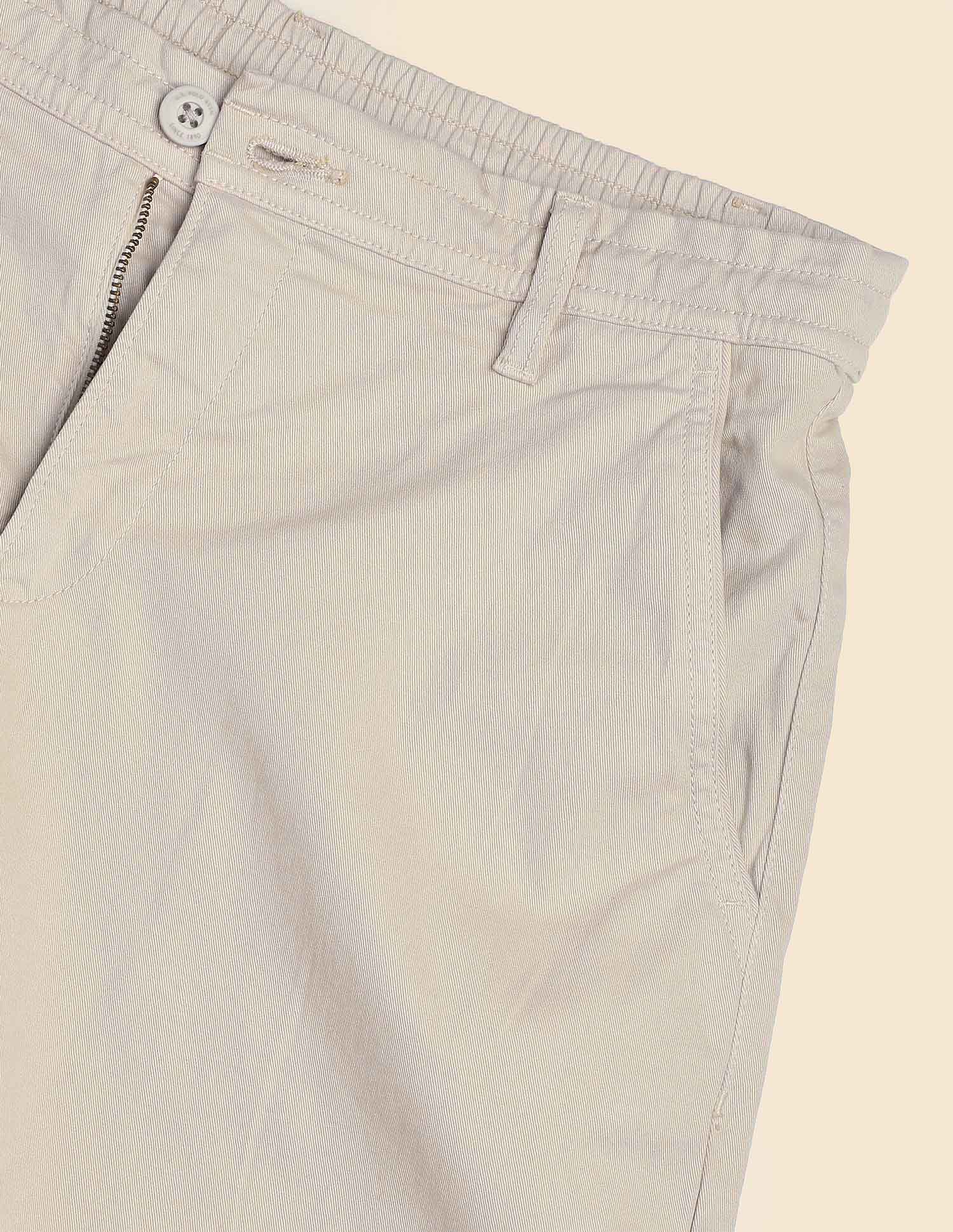 Slim Fit Solid Chino Shorts Ecru - U.S. Polo Assn. India | Large