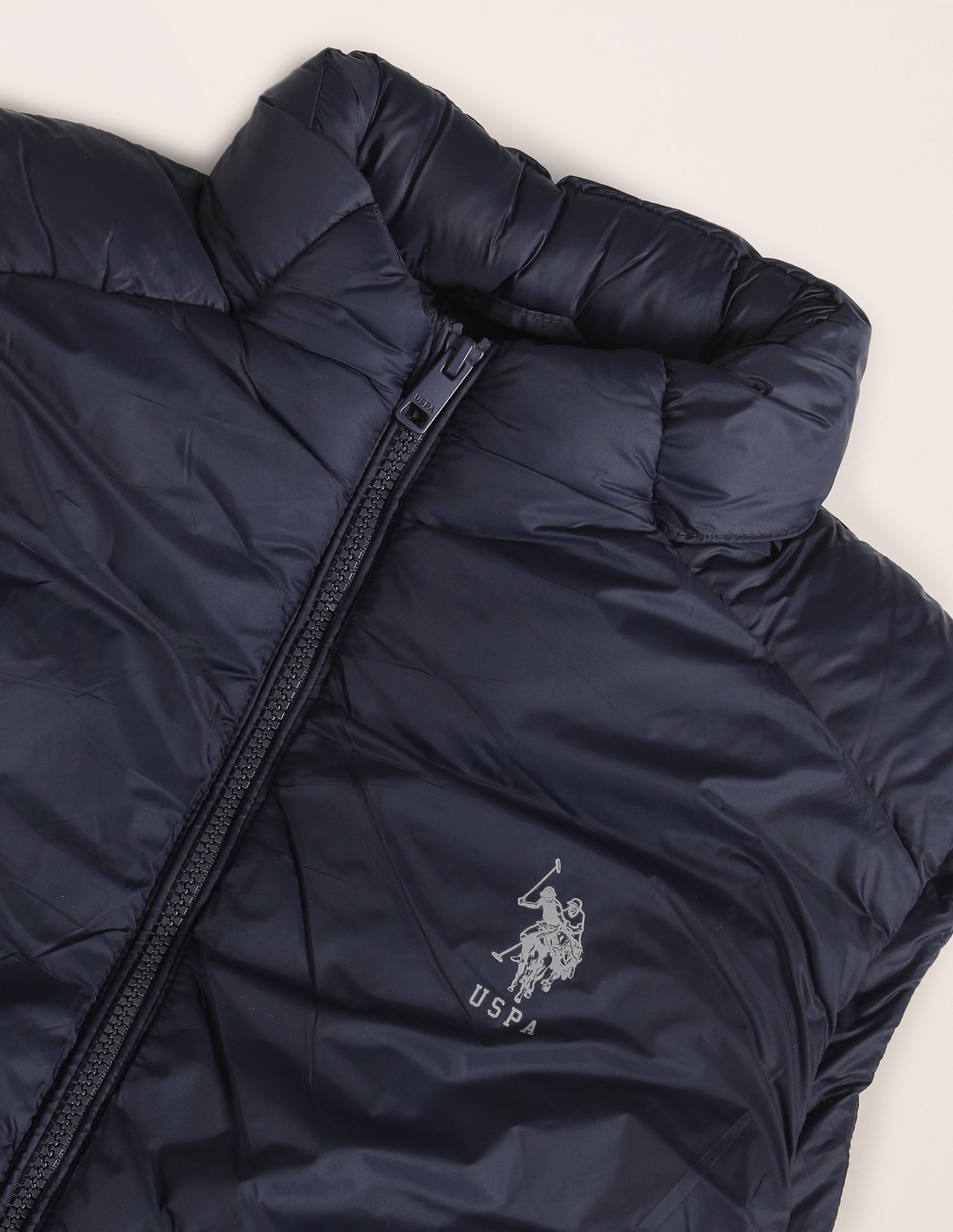 Concealed Hood Sleeveless Jacket Navy - U.S. POLO ASSN. | Large