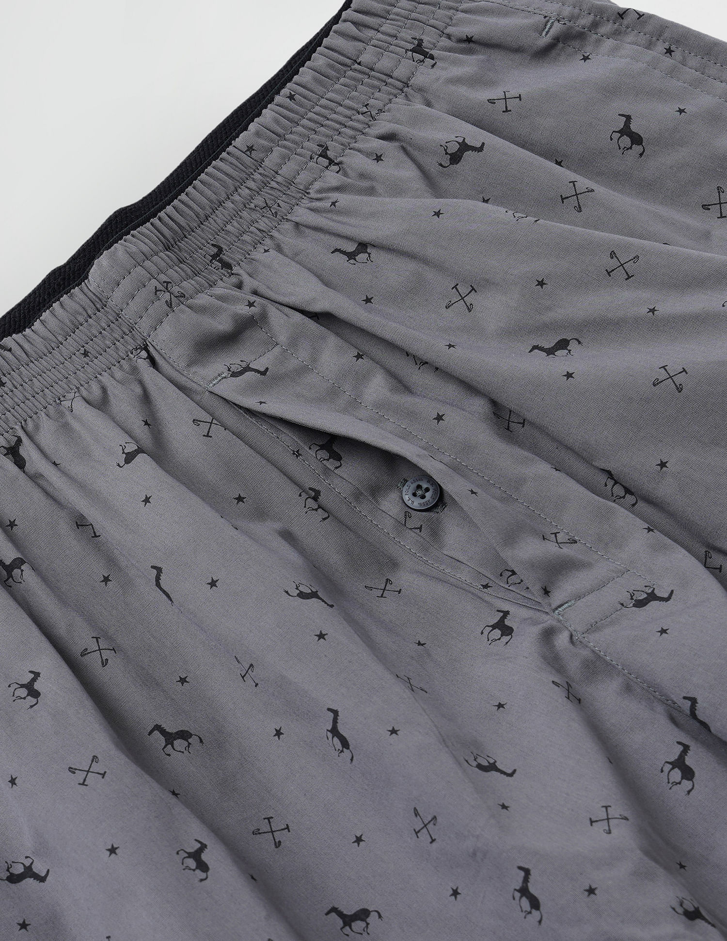 Dual Pocket All Over Print EX002 Boxers - Pack Of 1 Grey - U.S. POLO ASSN. | Large