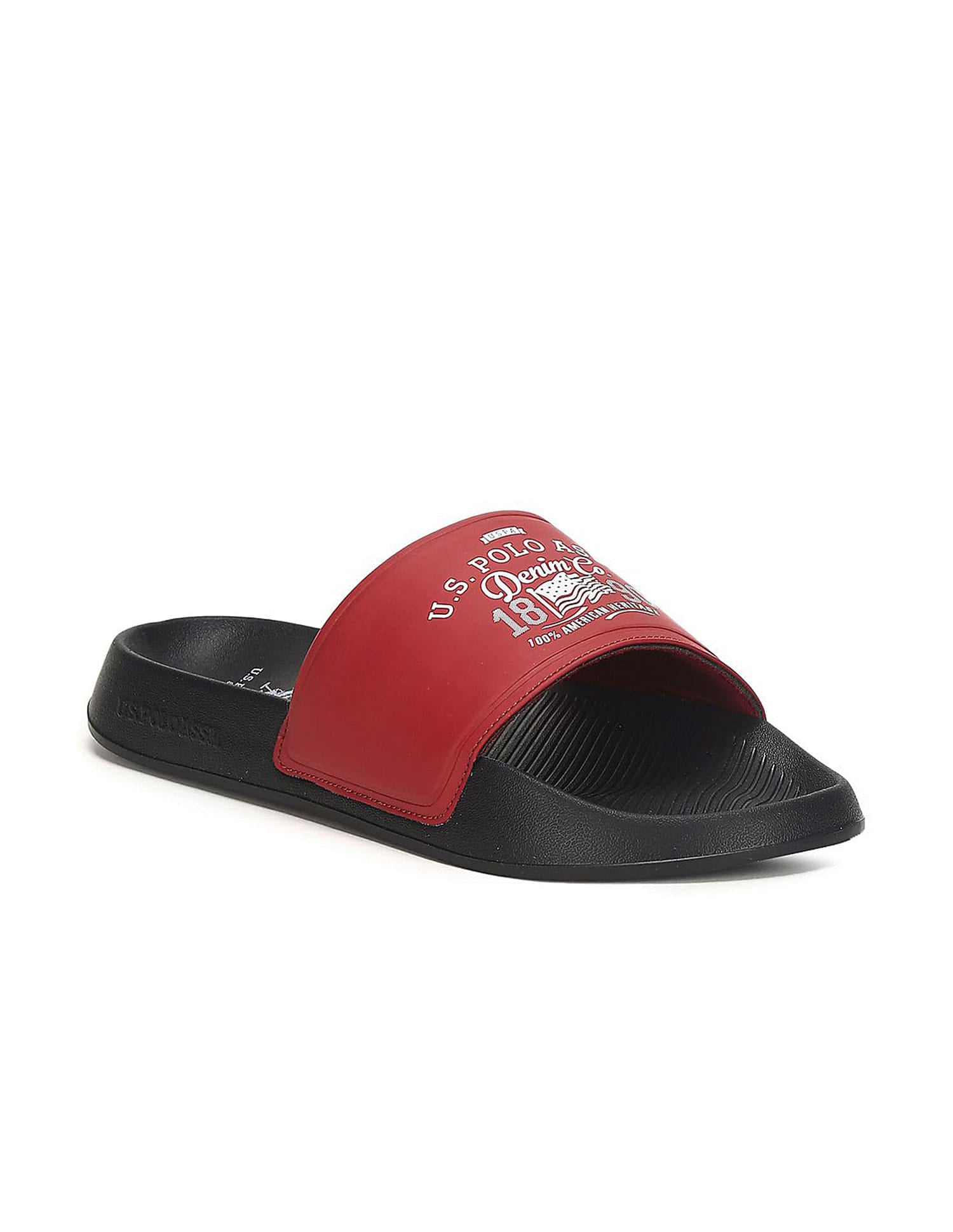 Men Toplin 5.0 Printed Slippers Red - U.S. Polo Assn. India | Large