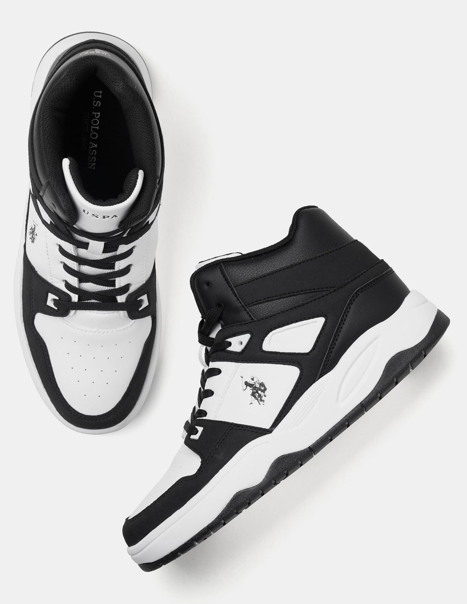 Men Bruce Mid Top Sneakers Black - U.S. POLO ASSN. | Large