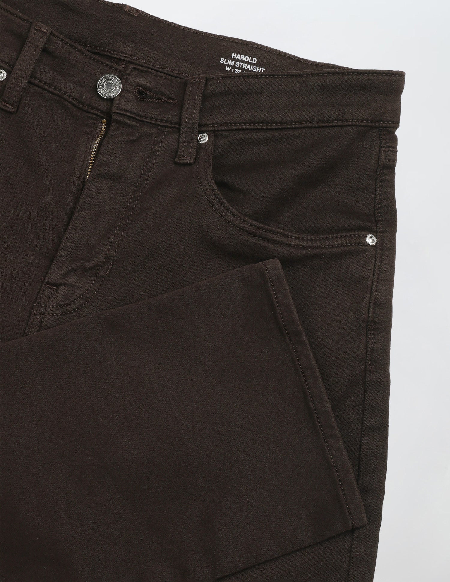 Harold Slim Straight Fit Brown Jeans Choco - U.S. Polo Assn. India | Large