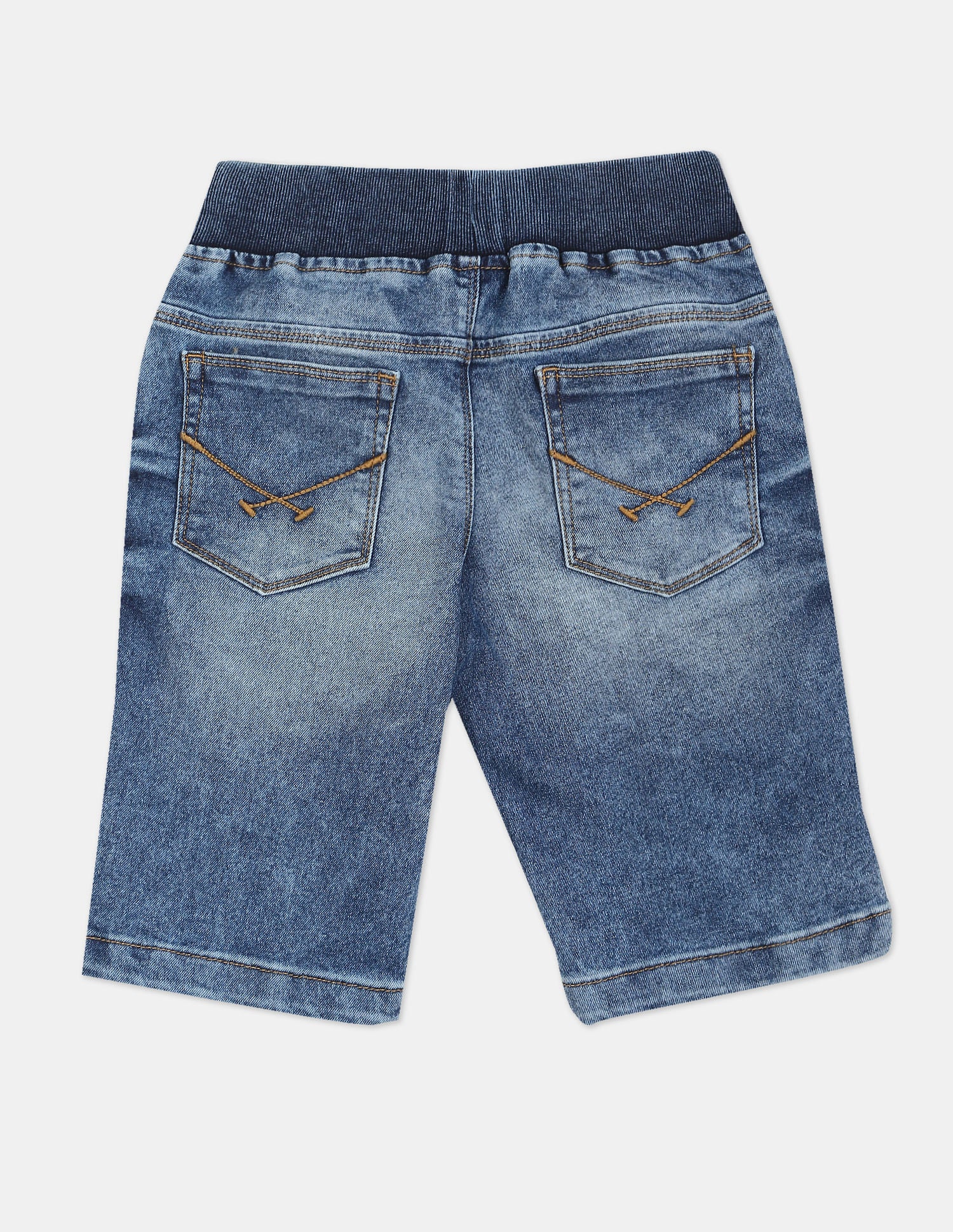 Boys Blue Slim Fit Distressed Denim Shorts Blue - U.S. Polo Assn. India | Large