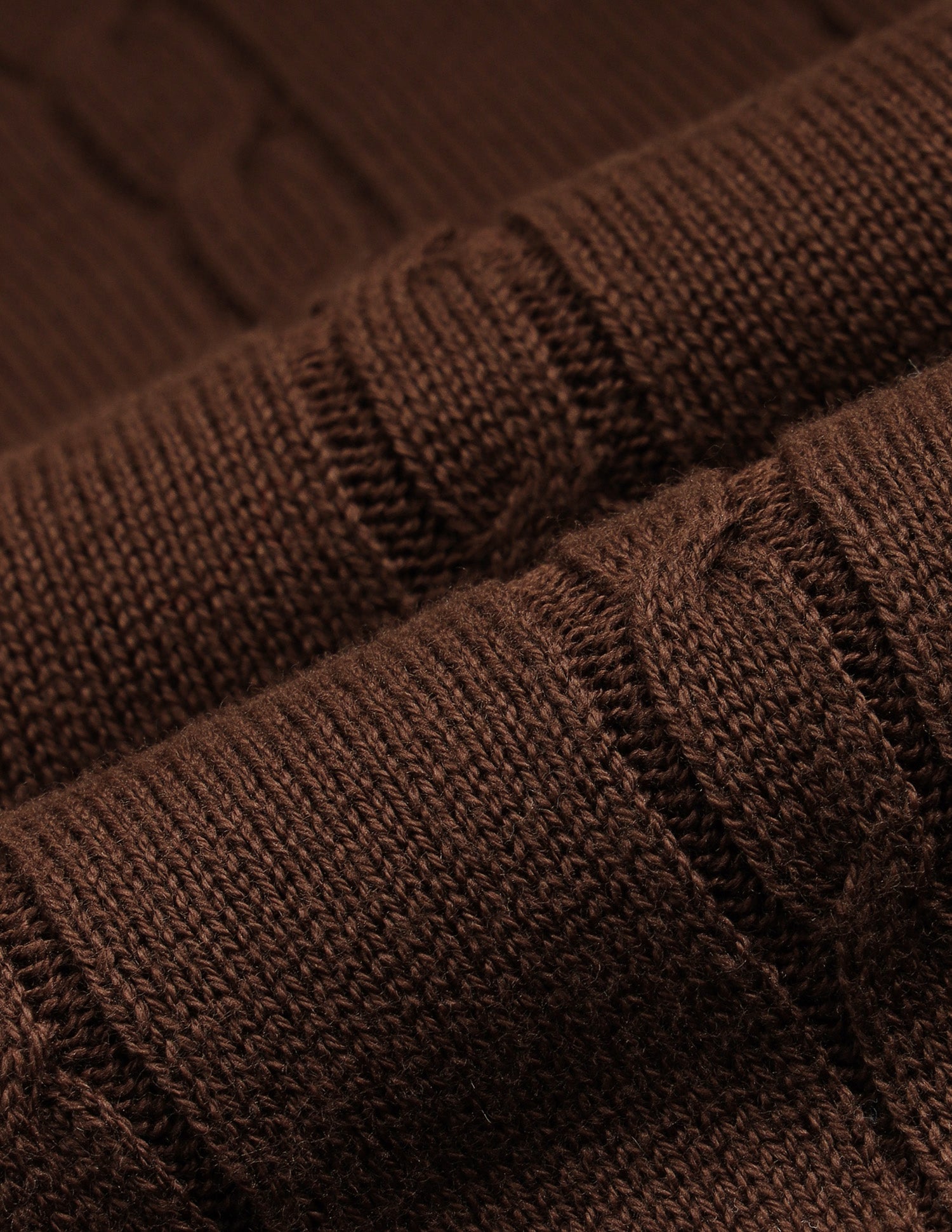 Cable Patterned Knit Regular Fit Sweater Brown - U.S. Polo Assn. India | Large