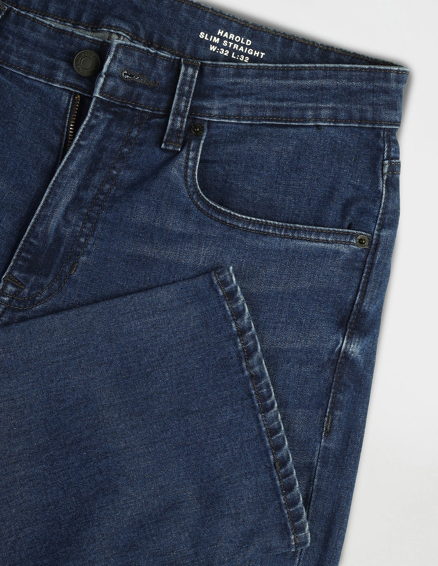 Harold Slim Straight Fit Blue Jeans Dark Blue - U.S. Polo Assn. India | Large