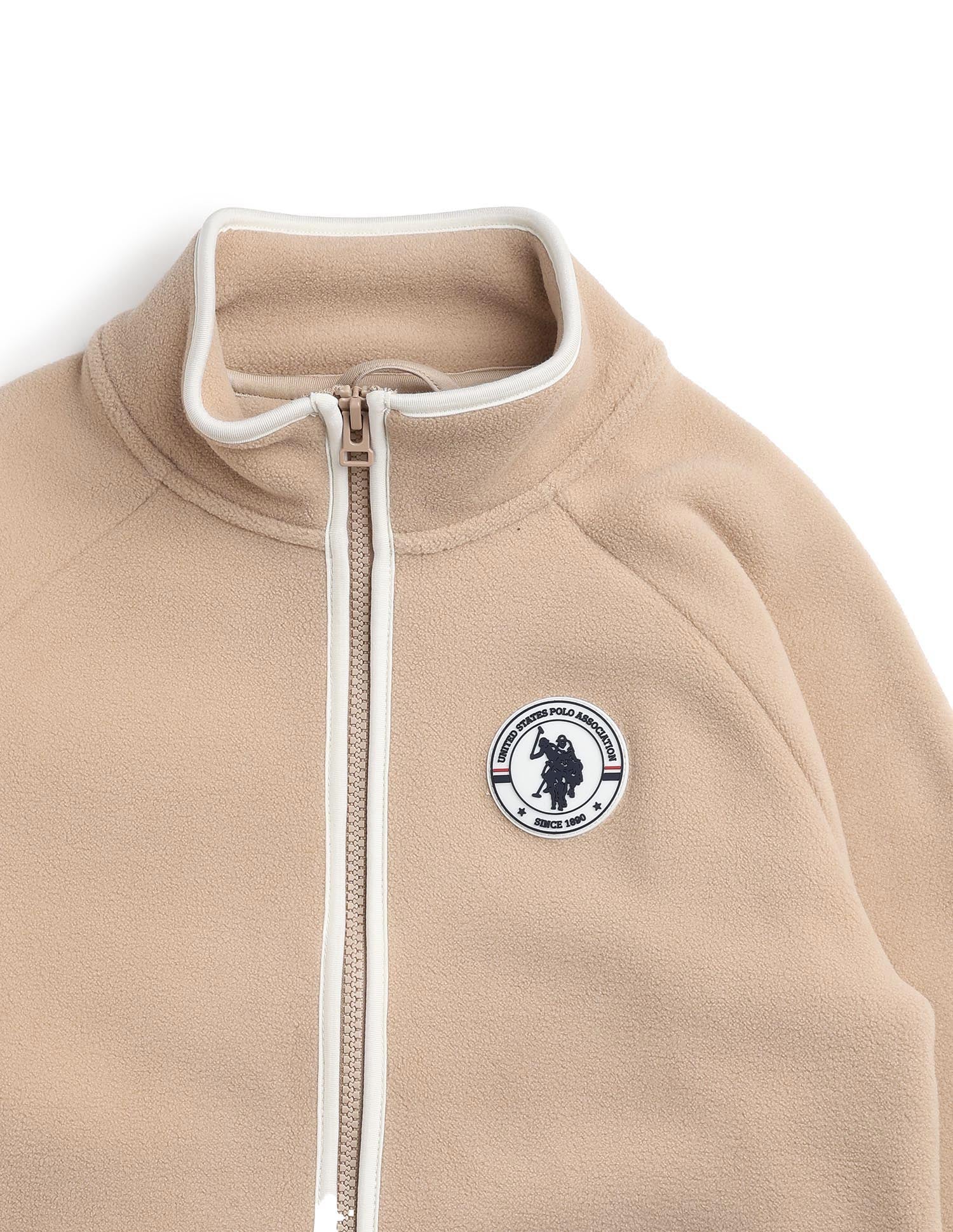 Boys Solid Regular Fit Jacket Camel - U.S. Polo Assn. India | Large