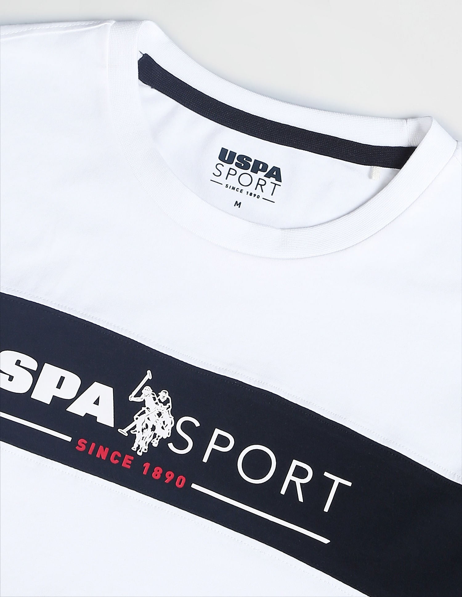 Crew Neck Brand Print T-Shirt White - U.S. POLO ASSN. | Large