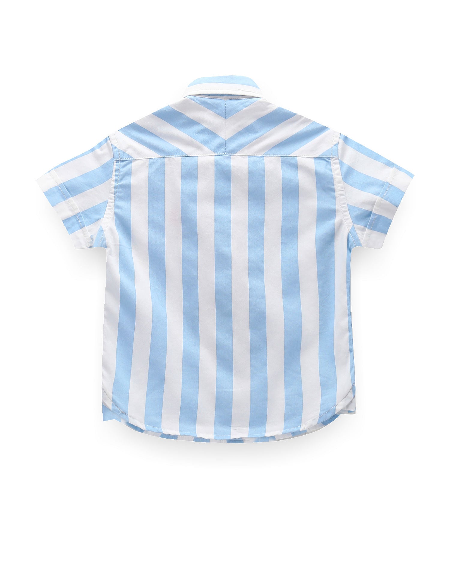 Boys Vertical Stripe Cotton Shirt Light Blue - U.S. POLO ASSN. | Large