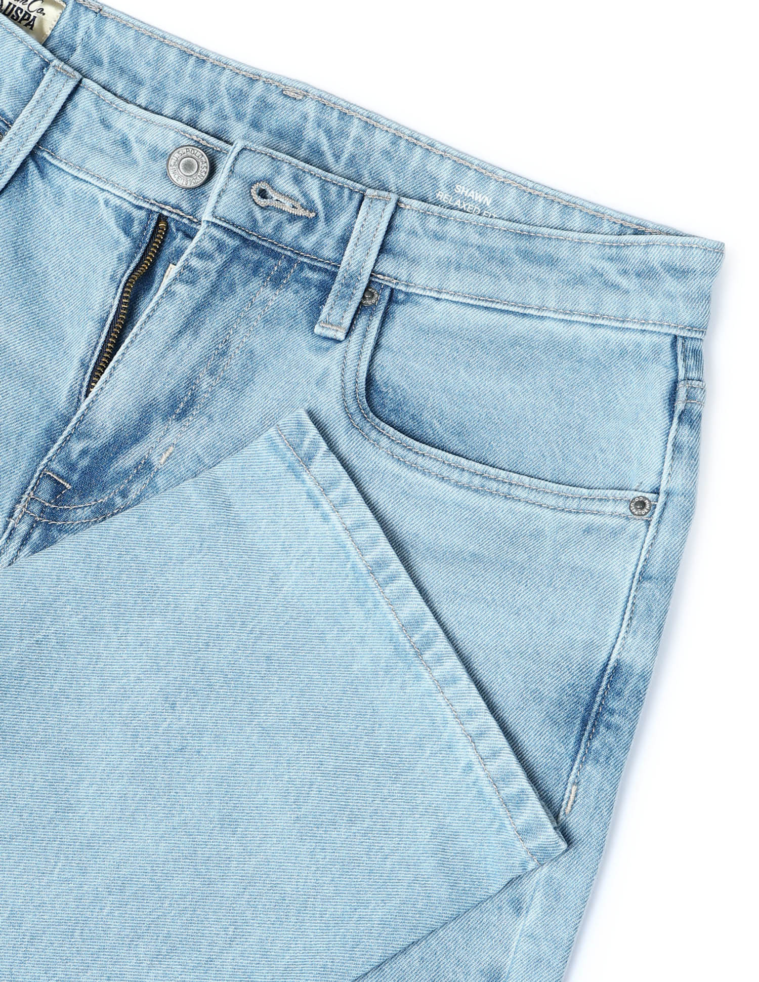 Shawn Relaxed Fit Blue Jeans Light Indigo - U.S. POLO ASSN. | Large