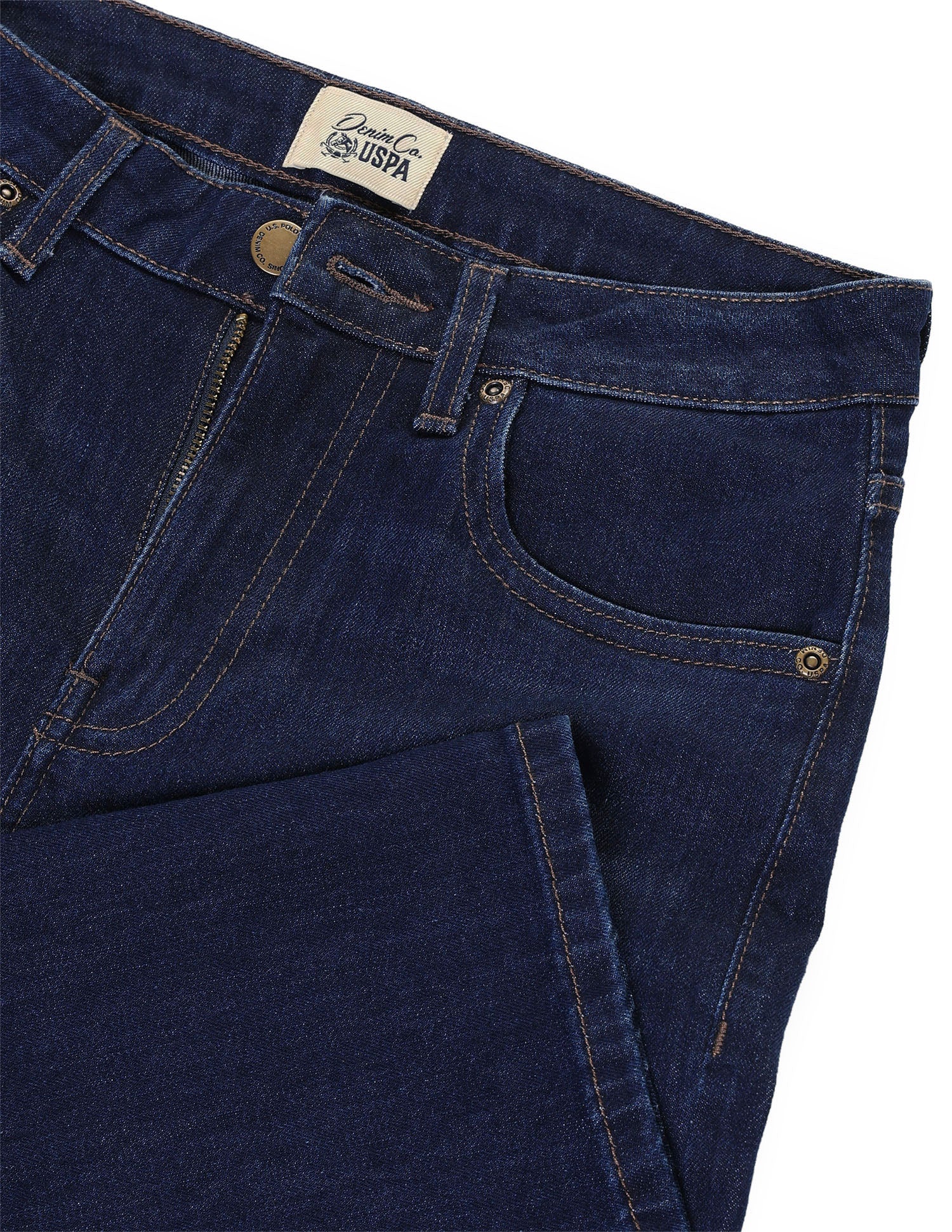 Whiskered Straight Fit Jeans Dark Blue - U.S. Polo Assn. India | Large