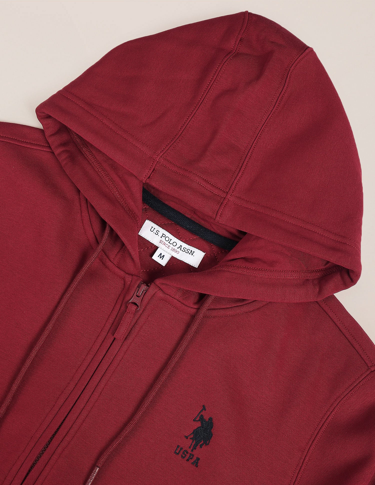 Solid Hooded Sweatshirt Maroon - U.S. POLO ASSN. | Large