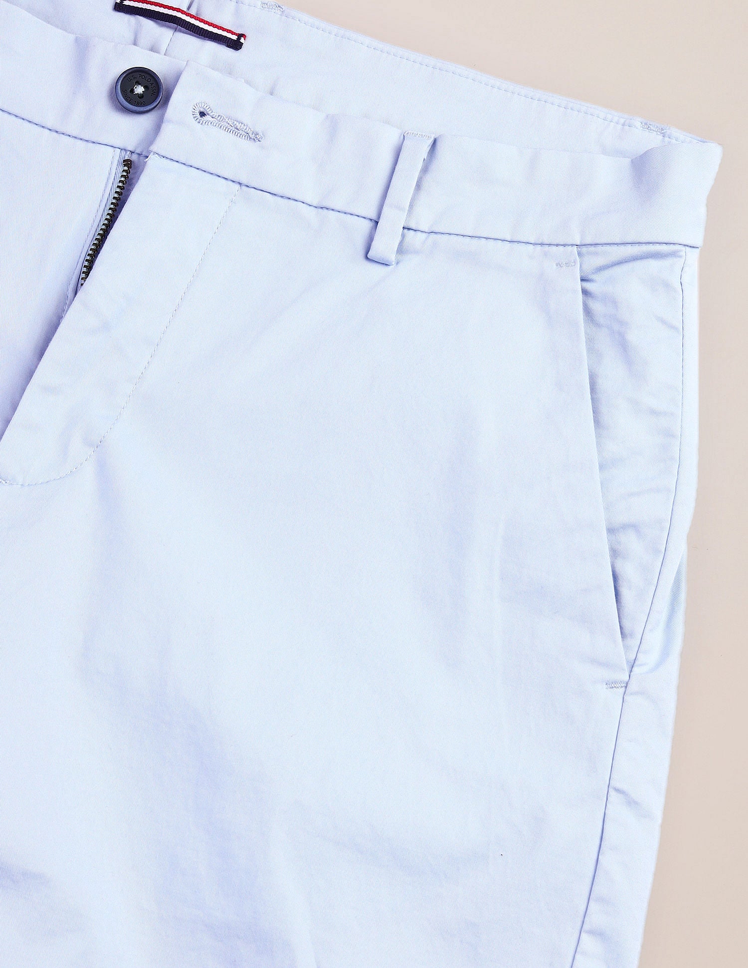 Slim Straight Fit Twill Shorts Blue - U.S. Polo Assn. India | Large