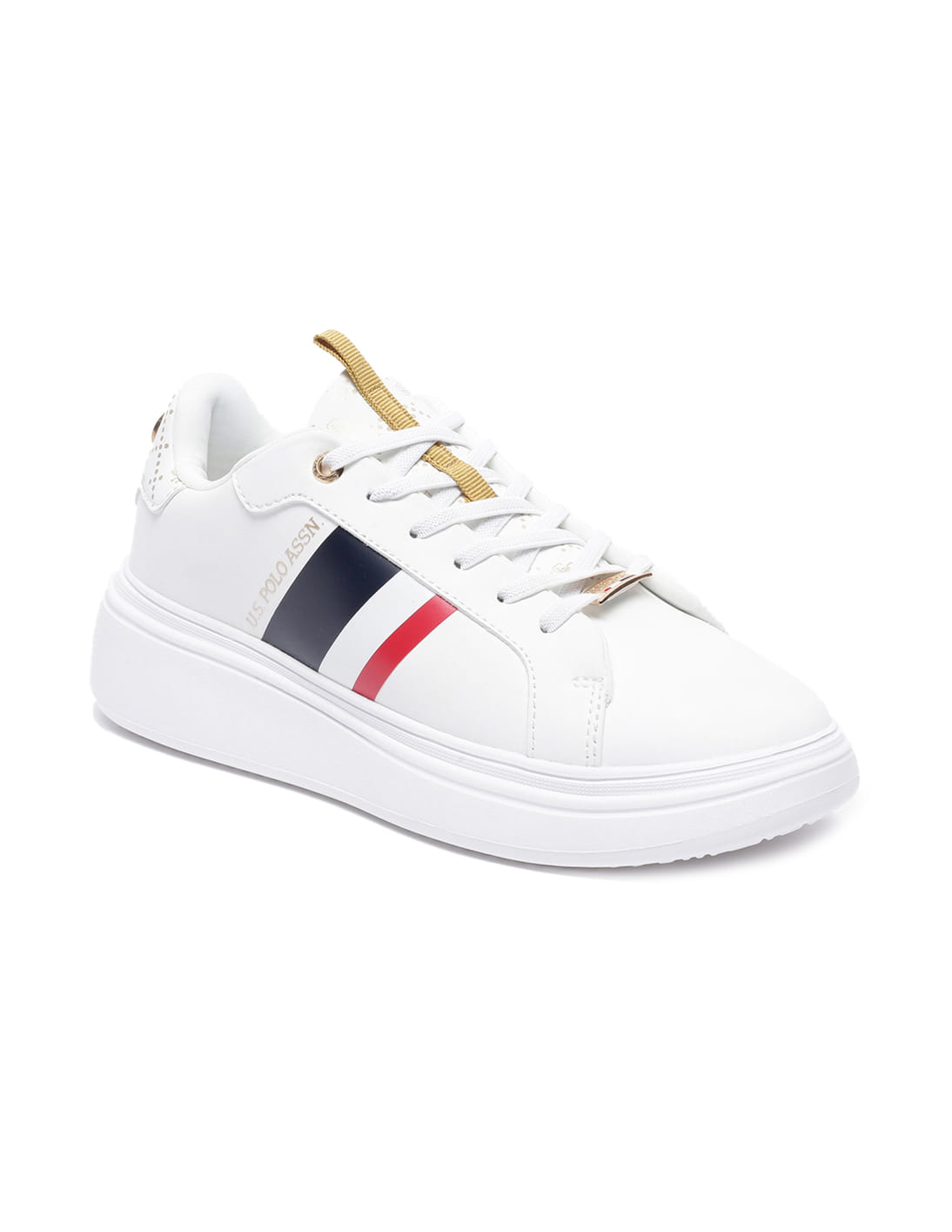 Women Brand Stripe Clara Sneakers Off White - U.S. Polo Assn. India | Large