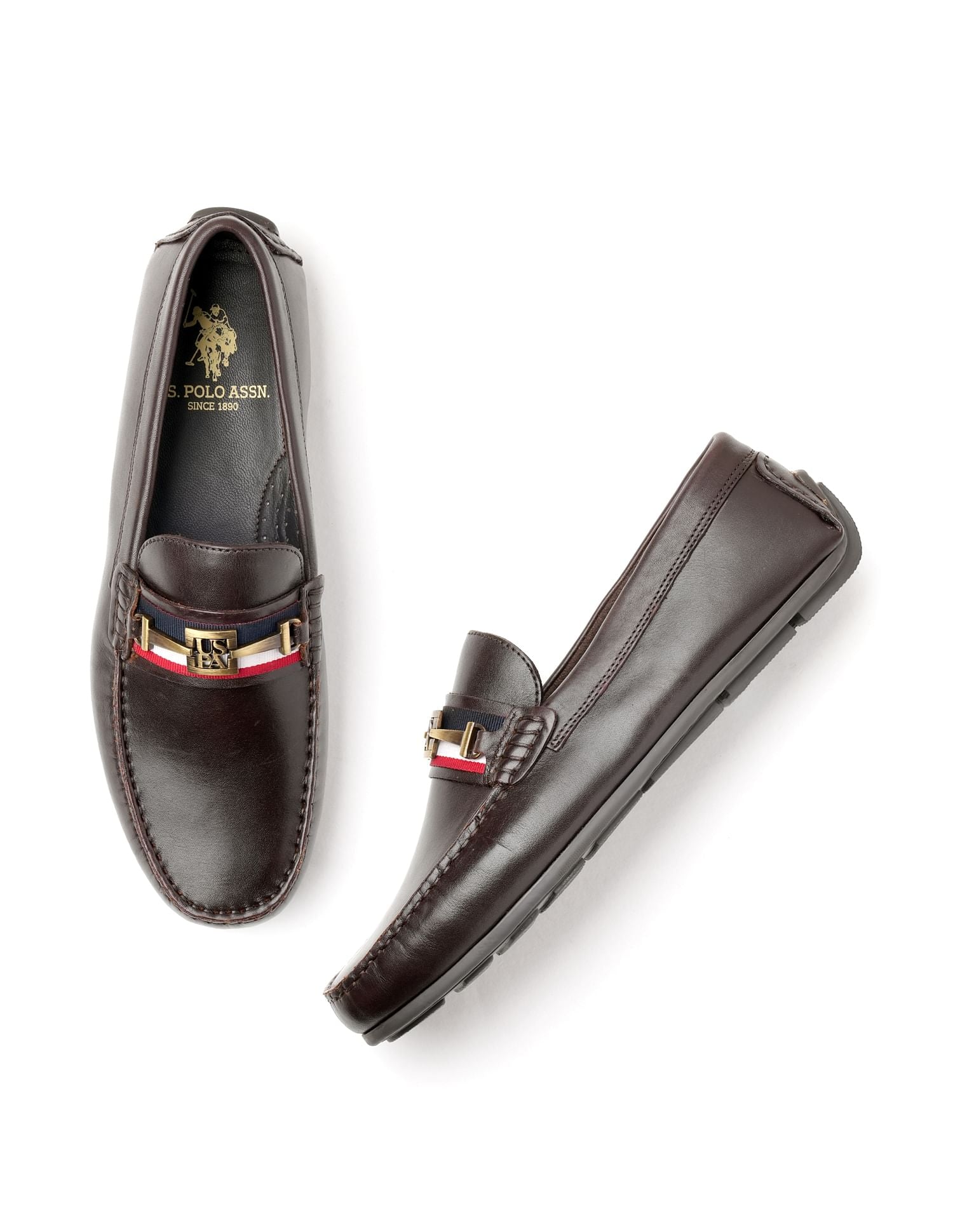 Men Patra Solid Loafers Brown - U.S. POLO ASSN. | Large