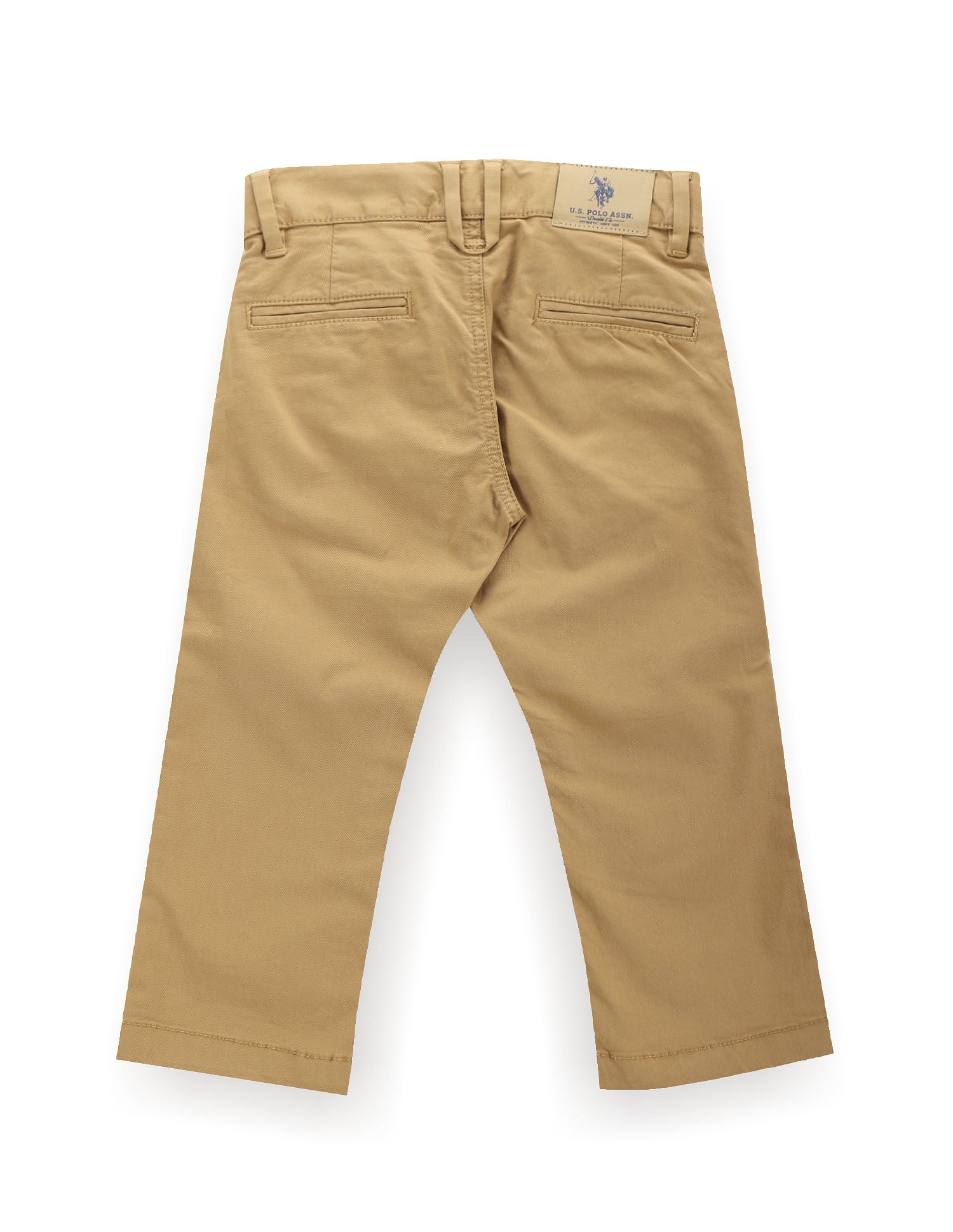 Boys Cotton Stretch Twill Trousers Light Khaki - U.S. POLO ASSN. | Large