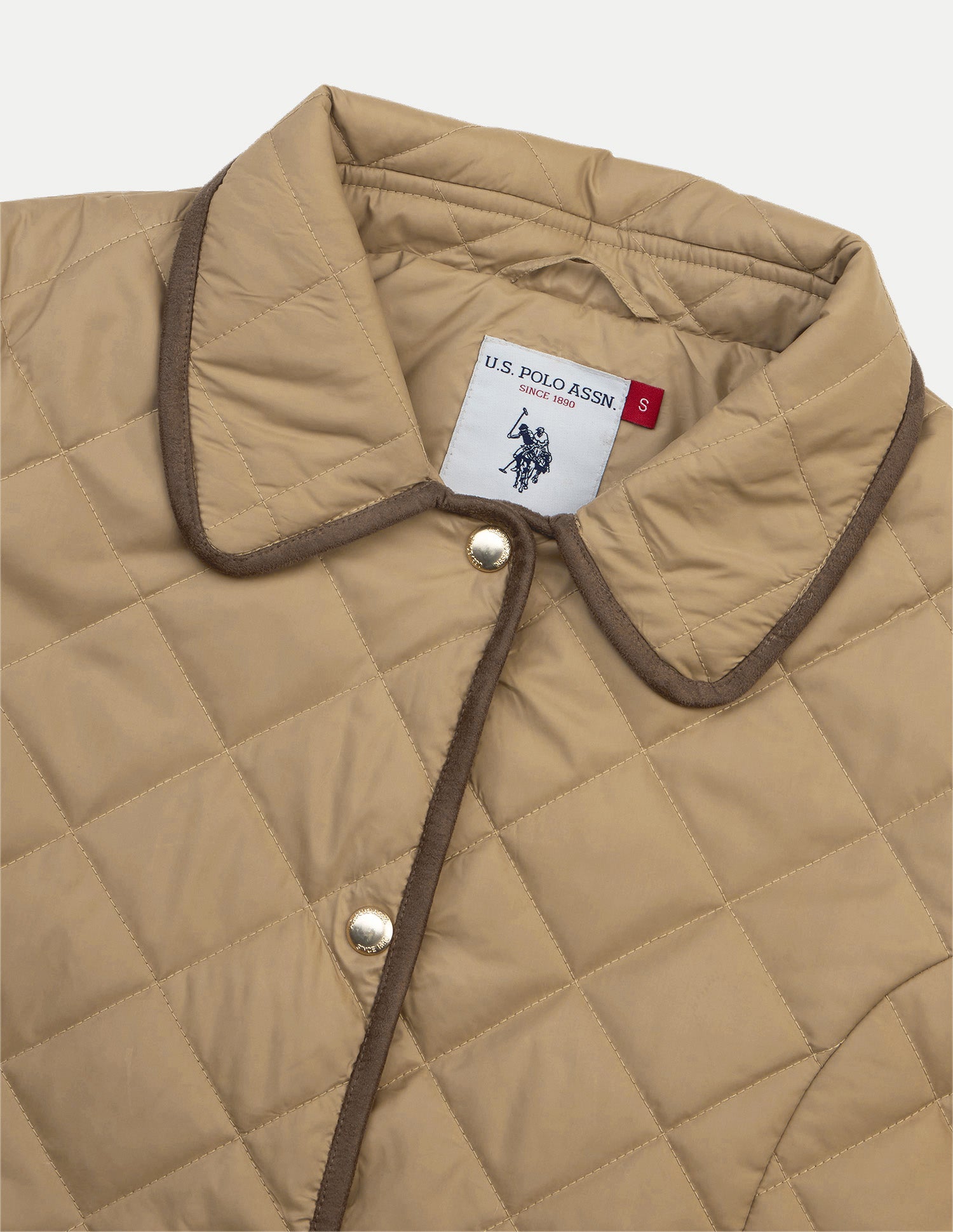 Quilted Regular Fit Puffer Jacket Light Brown - U.S. Polo Assn. India | Large