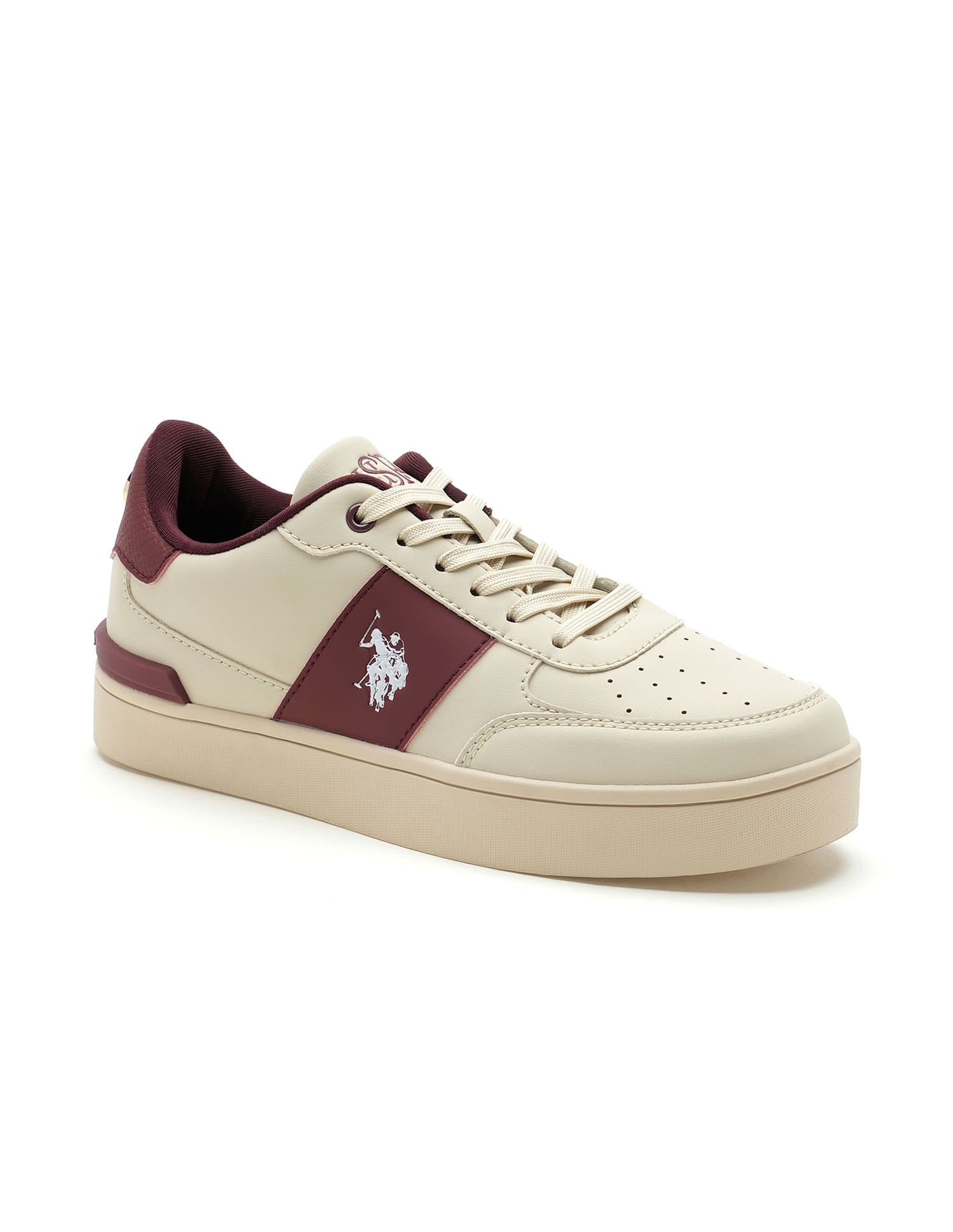 Women Metallic Logo Uno Sneakers Nude - U.S. Polo Assn. India | Large