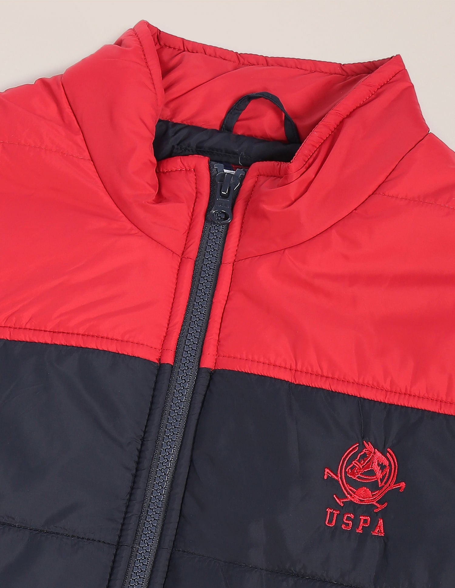 Sleeveless Colour Block Puffer Jacket Navy - U.S. POLO ASSN. | Large