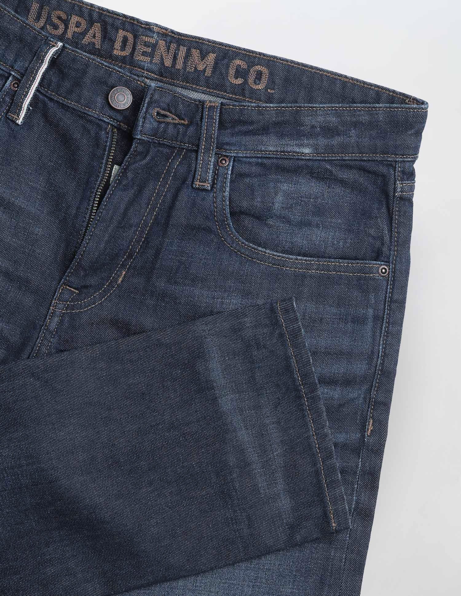 Brandon Slim Tapered Fit Blue Jeans Dark Blue - U.S. Polo Assn. India | Large