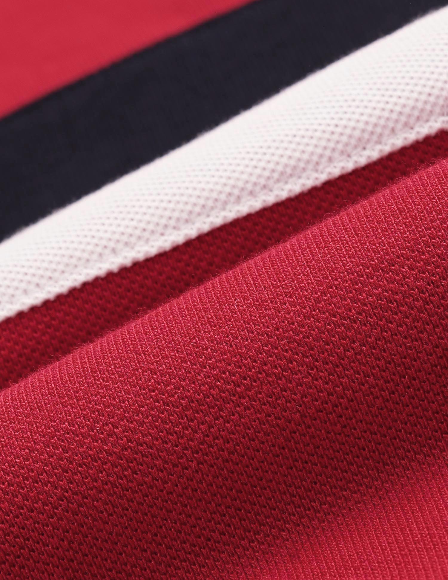 Colour Block Slim Polo Shirt Red - U.S. POLO ASSN. | Large