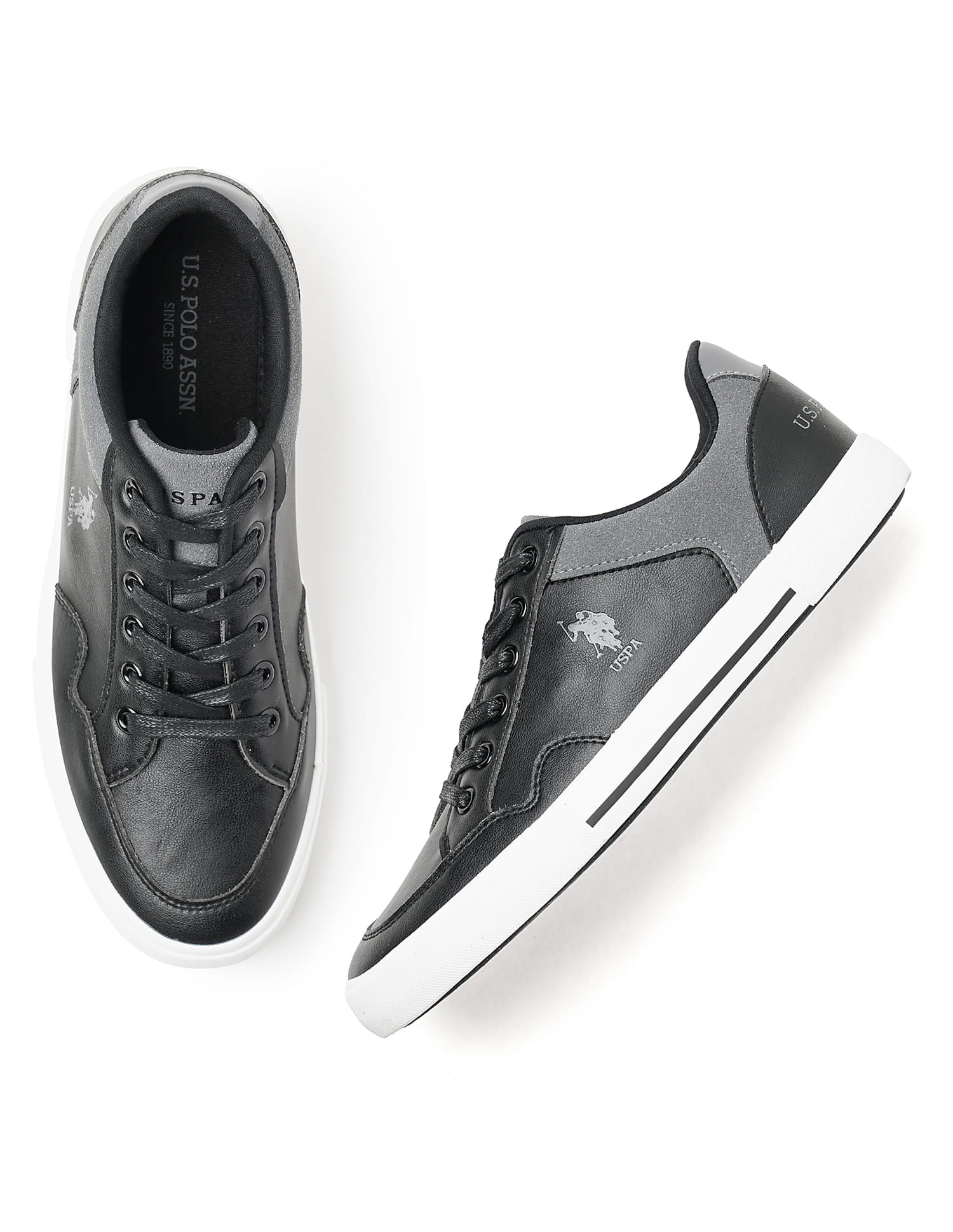 Men Hampton 4.0 Colourblocked Sneakers Black - U.S. Polo Assn. India | Large