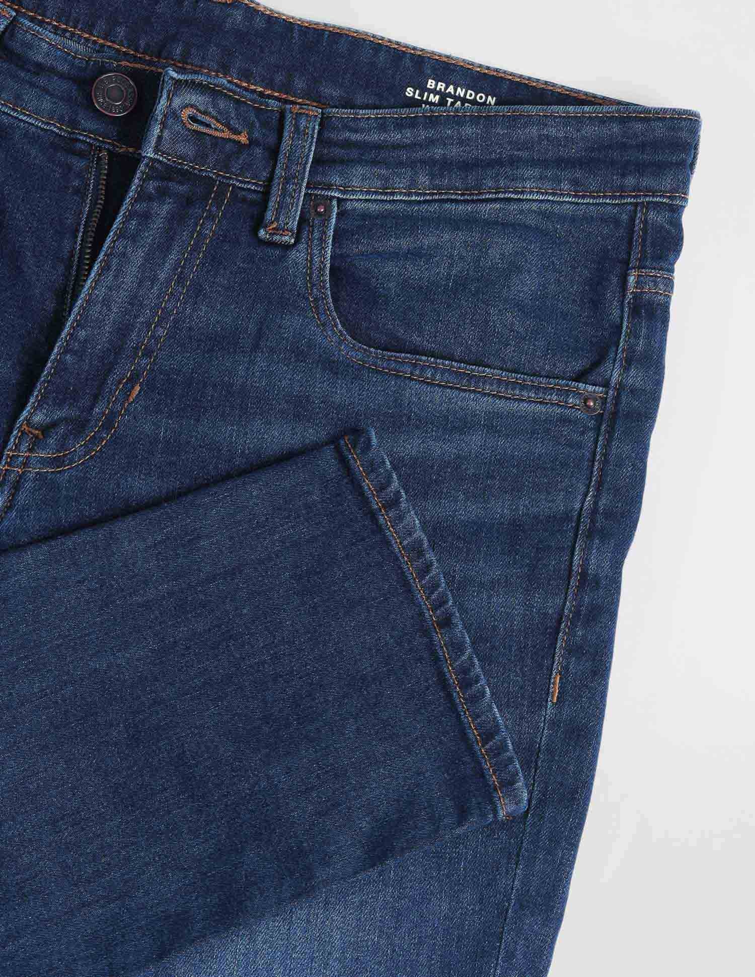 Brandon Slim Tapered Blue Jeans Dark Wash - U.S. Polo Assn. India | Large
