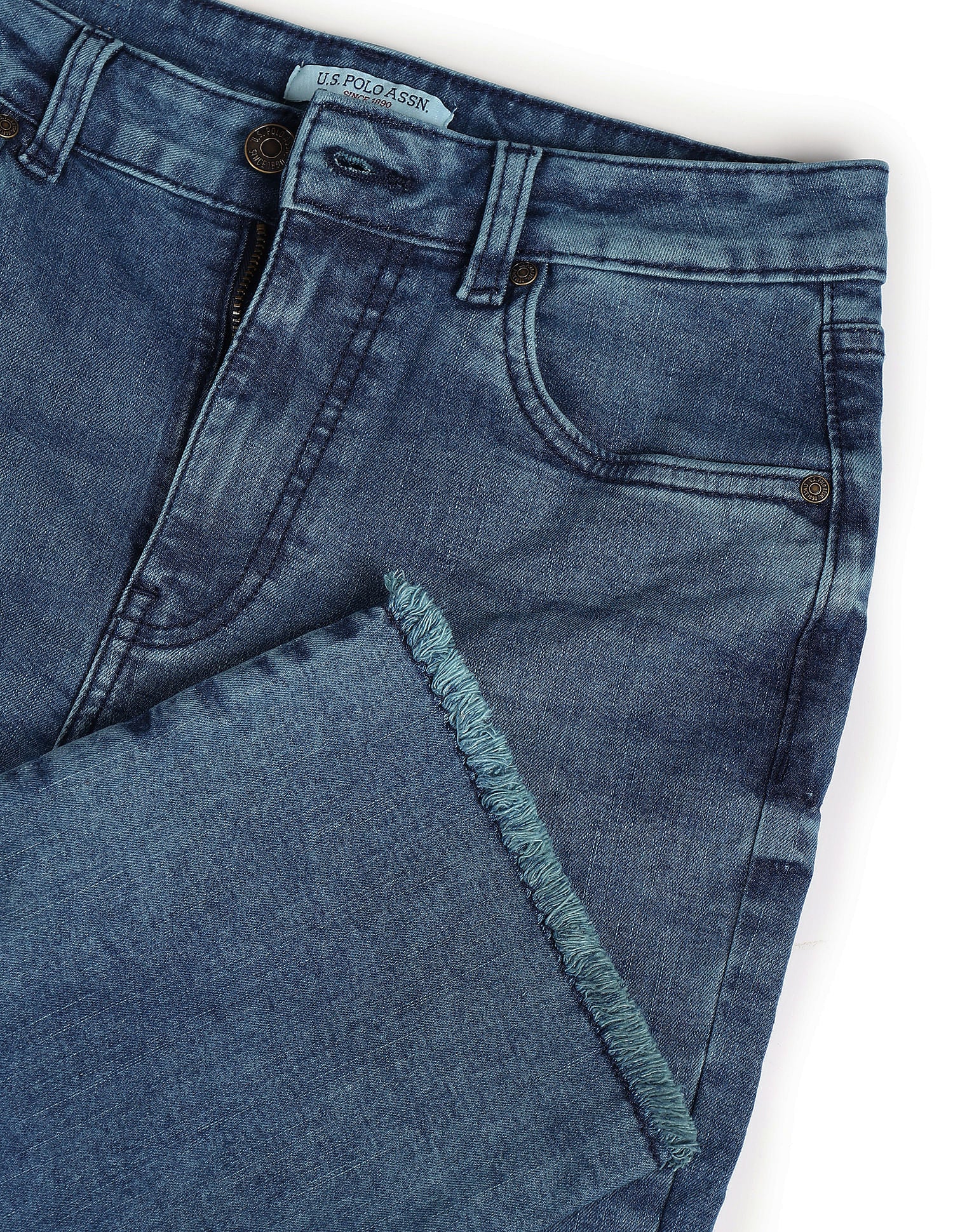 Straight Fit High Rise Jeans Blue - U.S. POLO ASSN. | Large