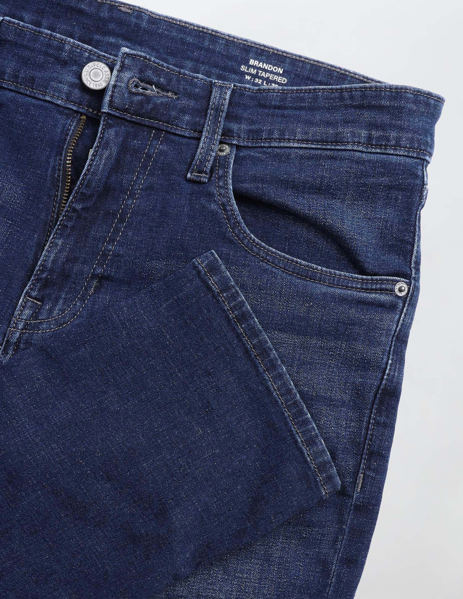 Brandon Slim Tapered Fit Whiskered Jeans Wash - U.S. POLO ASSN. | Large