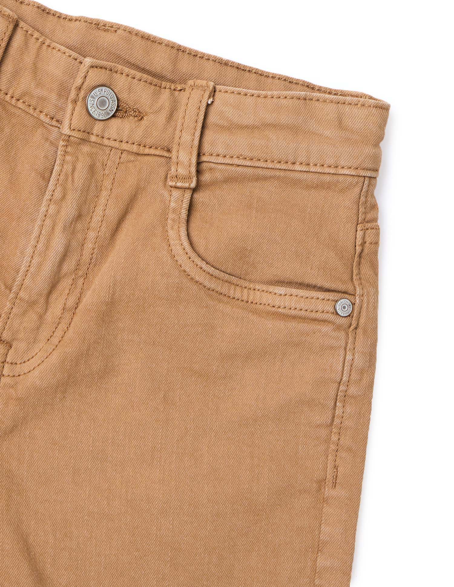 Boys Regular Fit Denim Shorts Brown - U.S. POLO ASSN. | Large