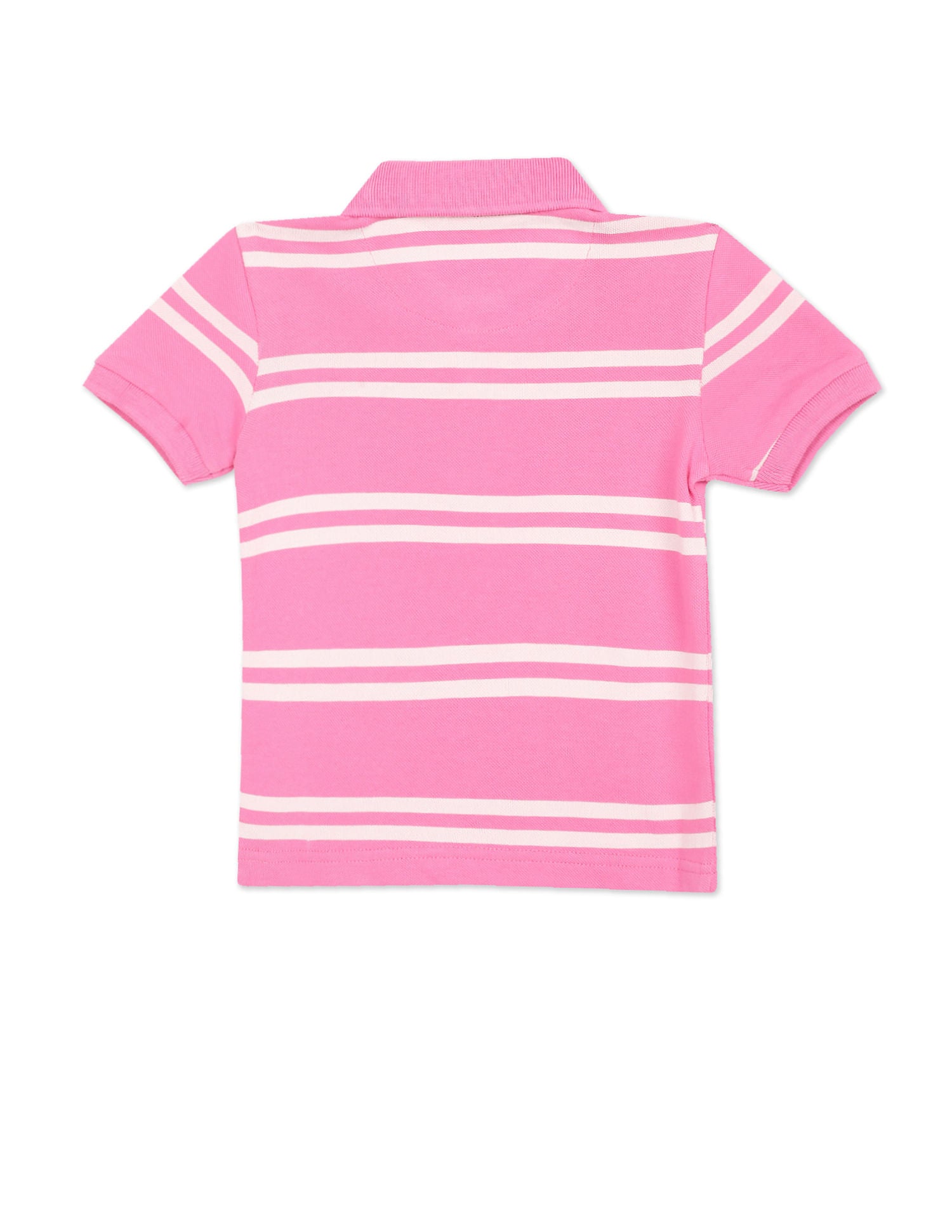 Boys Pink Cotton Striped Polo Shirt Melange Pink - U.S. Polo Assn. India | Large