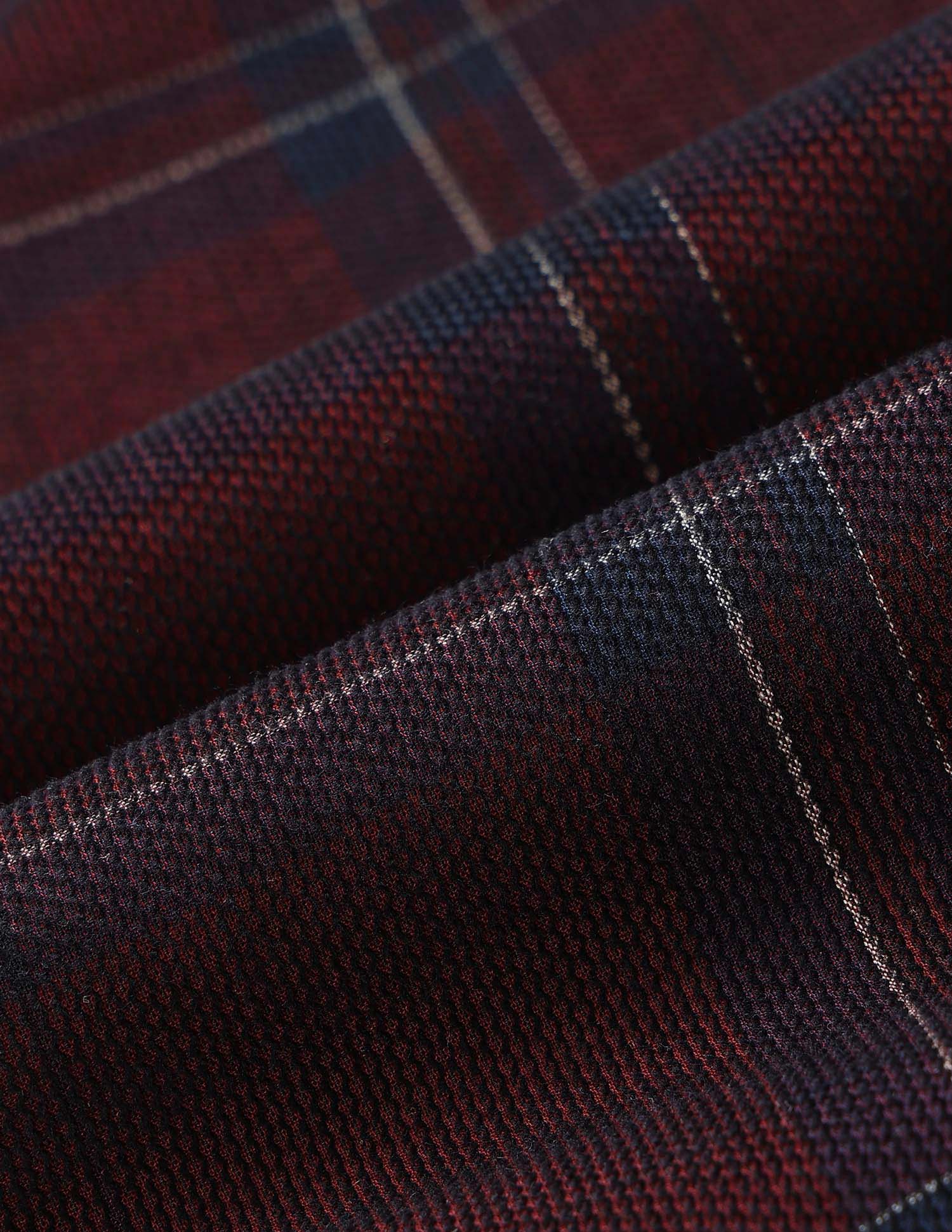 Boys Grid Tattersall Checked Corduroy Shirt Dark Maroon - U.S. POLO ASSN. | Large