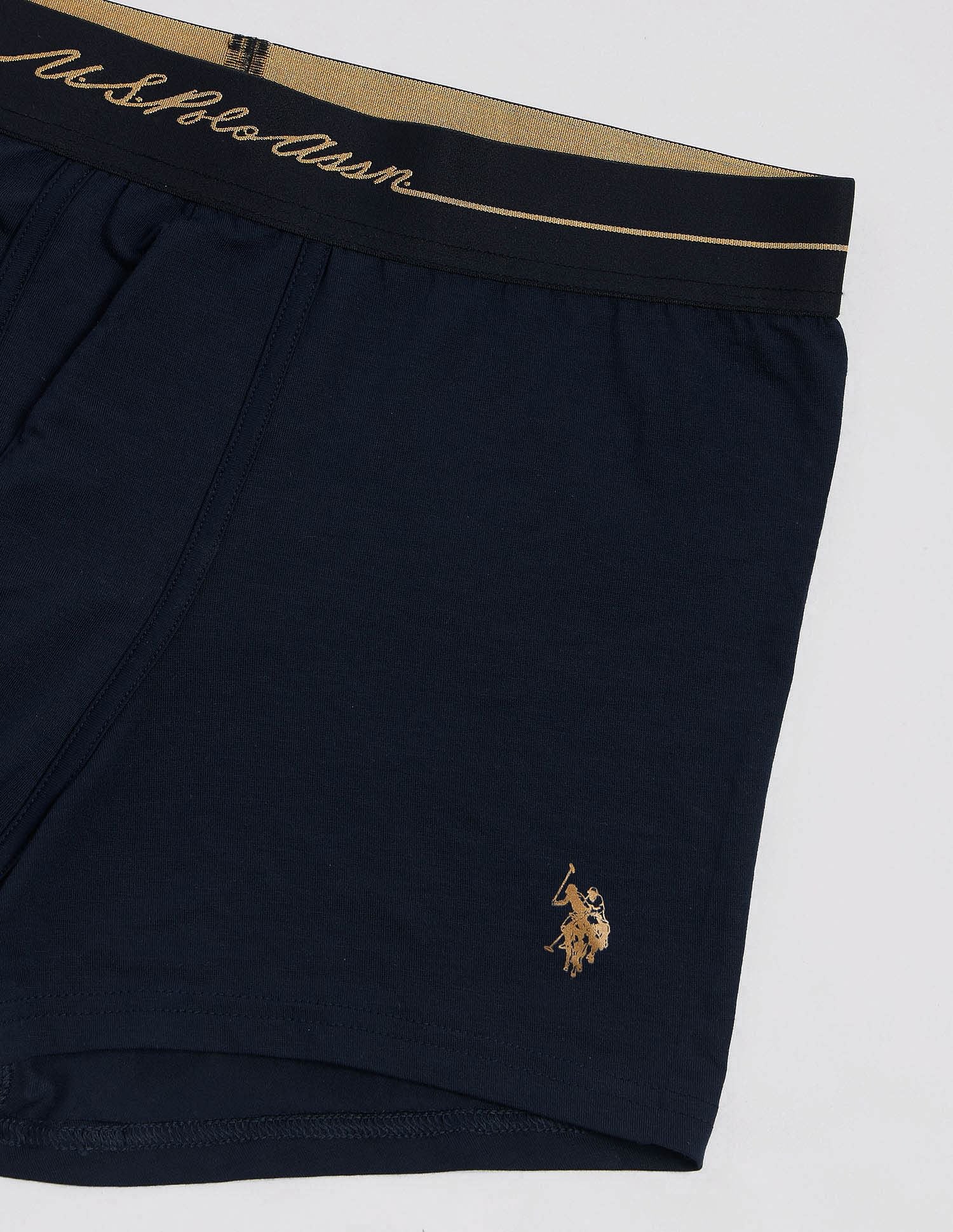 Anti Microbial Solid PT004 Trunks - Pack of 1 Navy - U.S. POLO ASSN. | Large