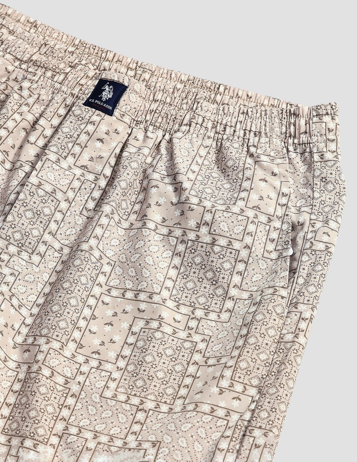 Mid Rise Printed OELP7 Lounge Track Pants - Pack Of 1 Mushroom - U.S. POLO ASSN. | Large