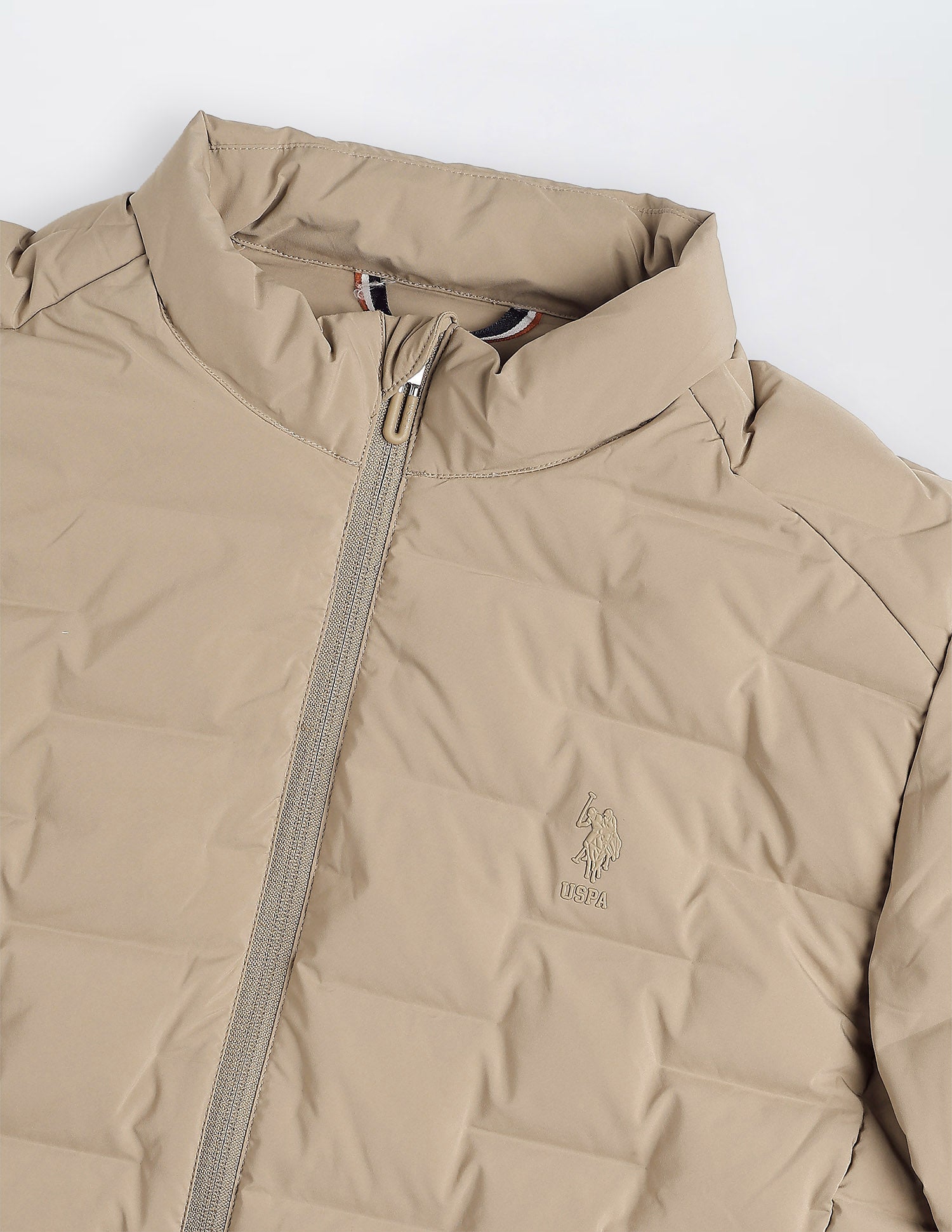 Mock Collar Regular Fit Smartheat Jacket Camel - U.S. POLO ASSN. | Large