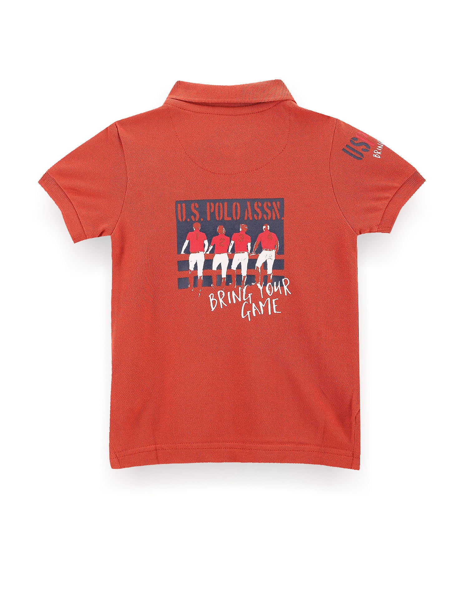 Boys Rear Graphic Cotton Polo Shirt Rust - U.S. POLO ASSN. | Large