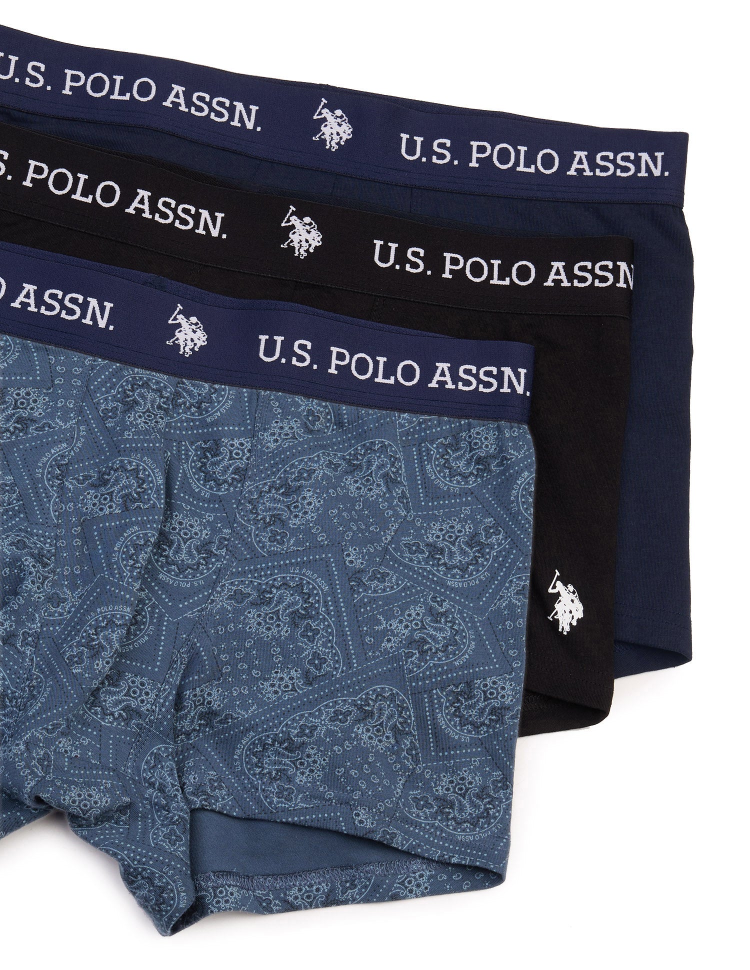 All Day Breathable OET26 Trunks - Pack of 3 Navy|Black|Navy - U.S. Polo Assn. India | Large