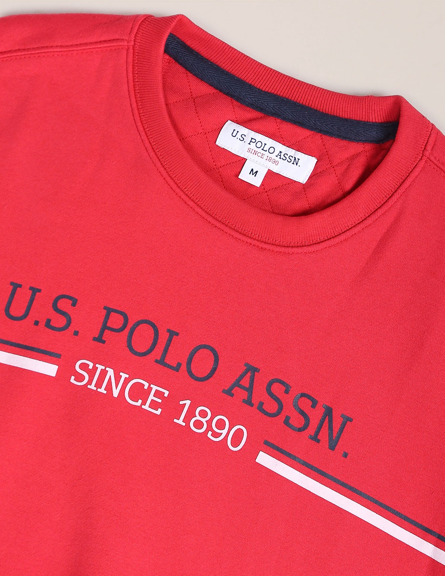 Crew Neck Printed Logo Sweatshirt Red - U.S. POLO ASSN. | Large