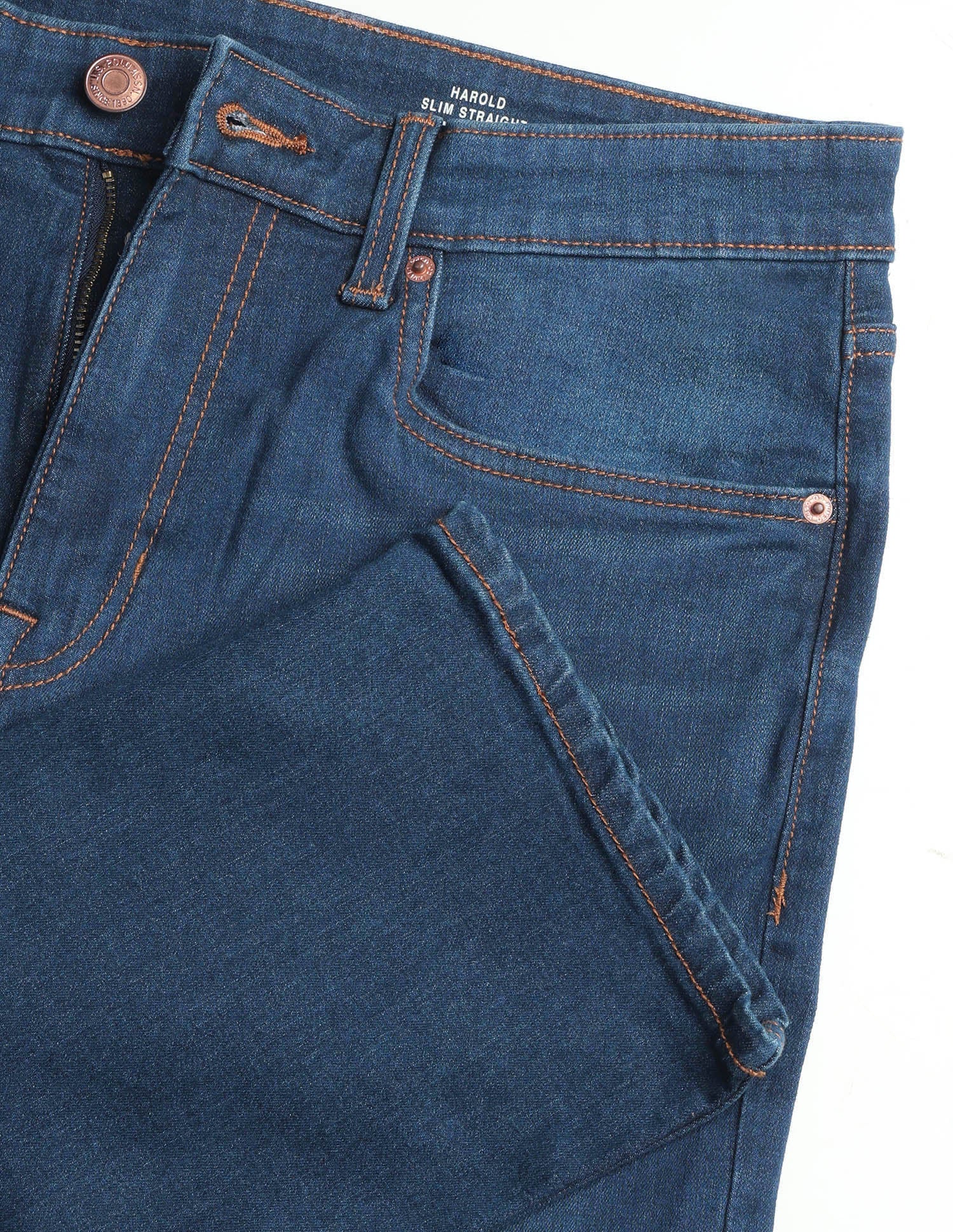 Harold Slim Straight Fit Blue Jeans Dark Indigo - U.S. Polo Assn. India | Large