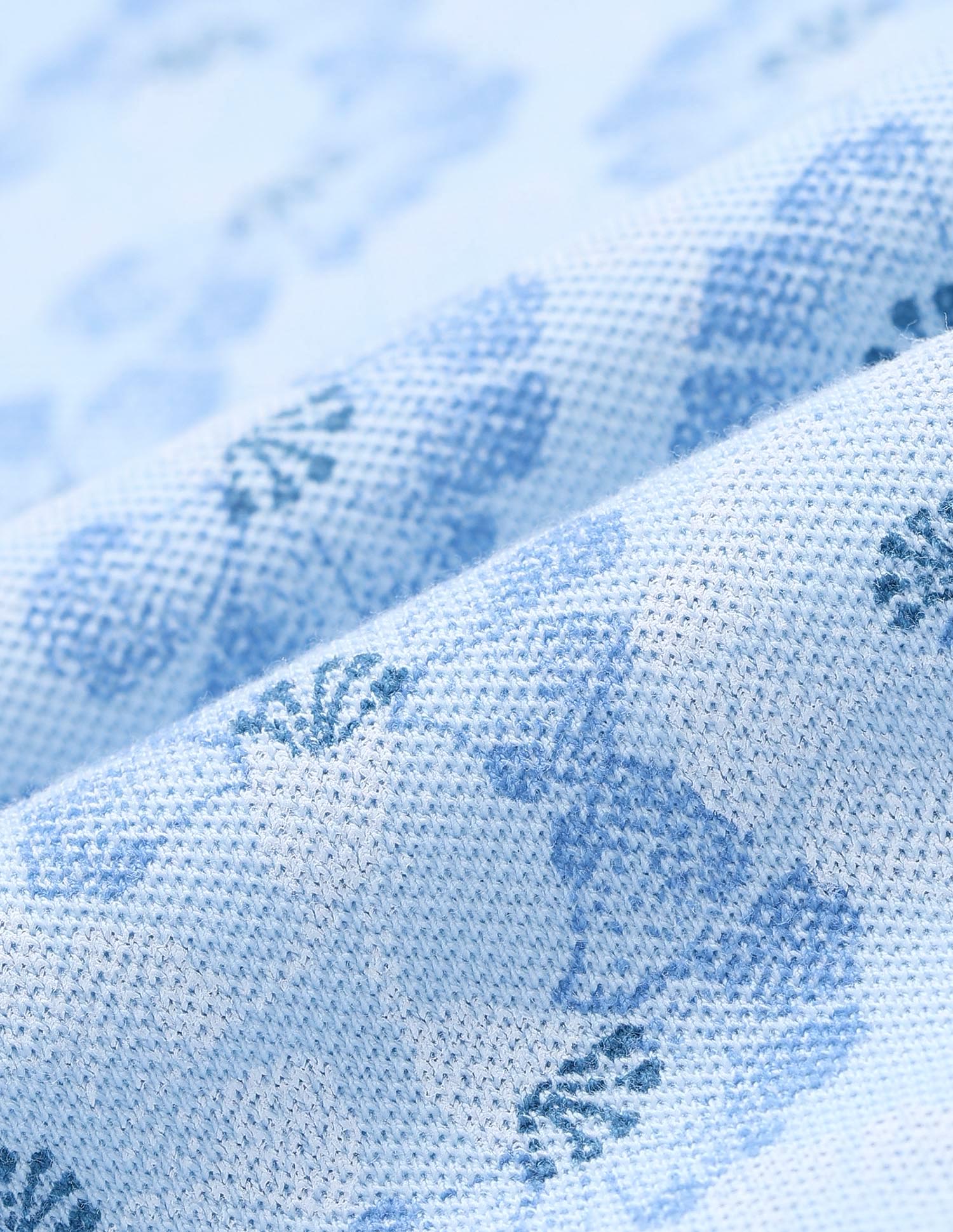 Floral Printed Pure Cotton Polo Shirt Light Blue - U.S. POLO ASSN. | Large