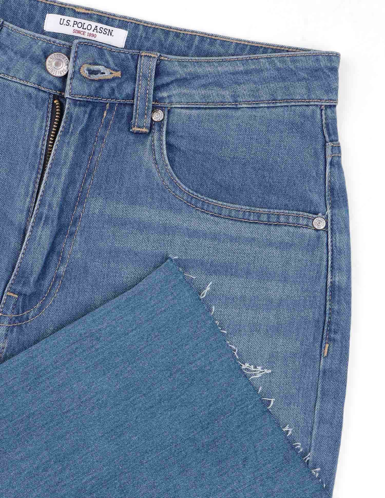 High Rise Straight Fit Jeans Light Blue - U.S. POLO ASSN. | Large