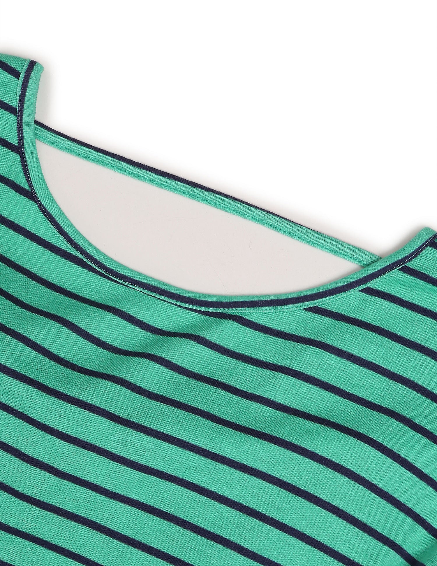 Stylised Back Horizontal Stripe Top Green - U.S. Polo Assn. India | Large
