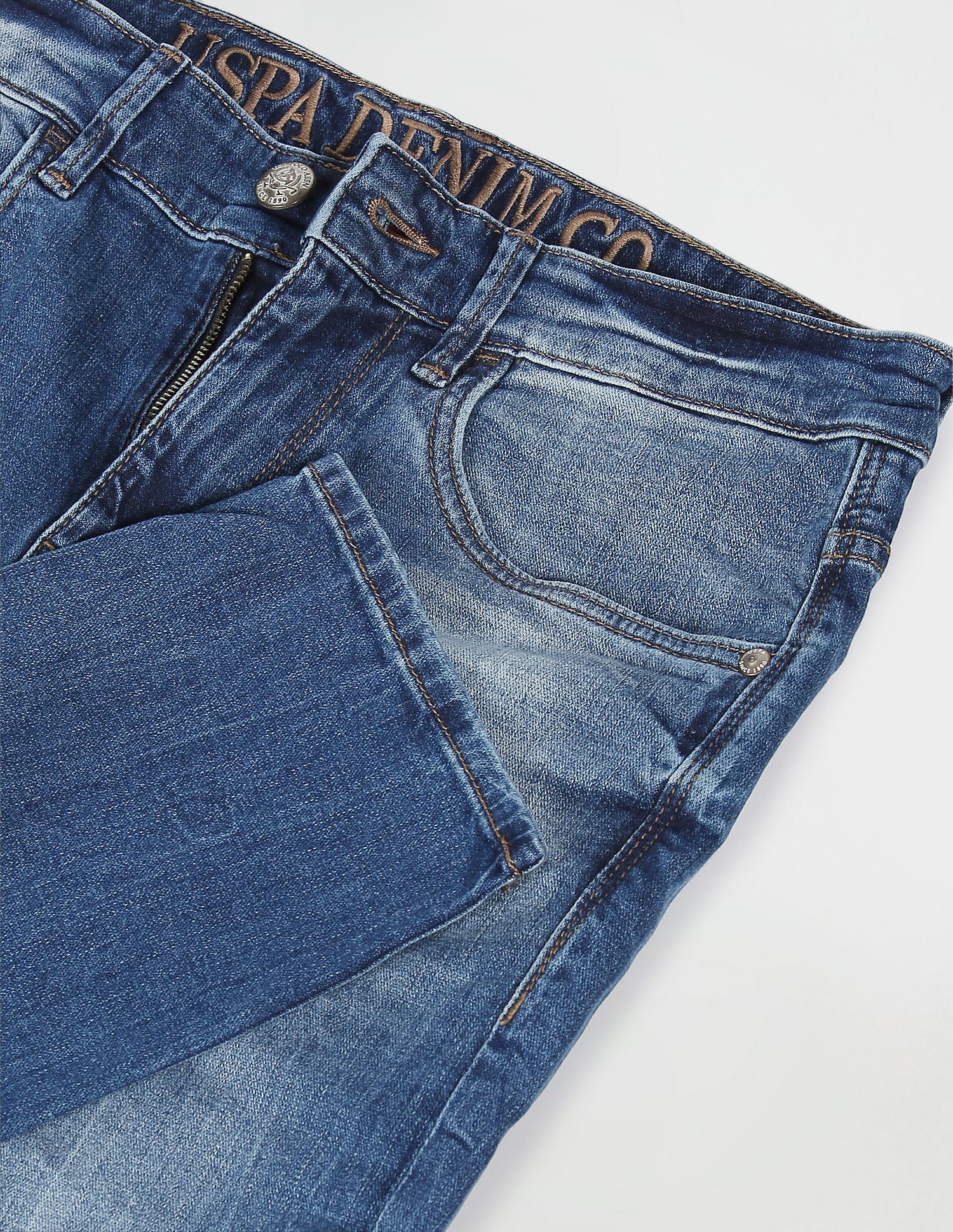 Men Blue Mid Rise Regallo Skinny Fit Jeans Blue - U.S. Polo Assn. India | Large