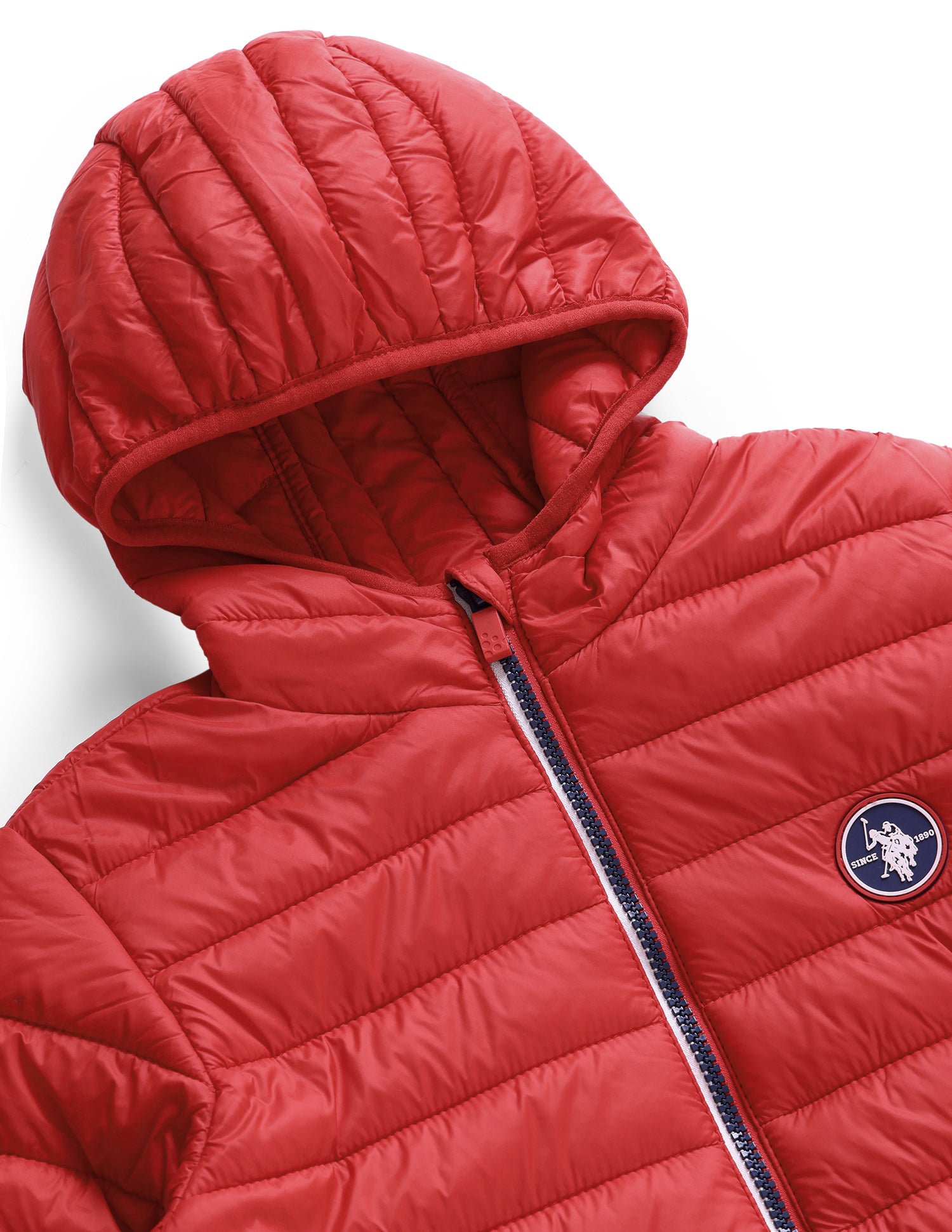 Hooded Solid Puffer Jacket Red - U.S. POLO ASSN. | Large