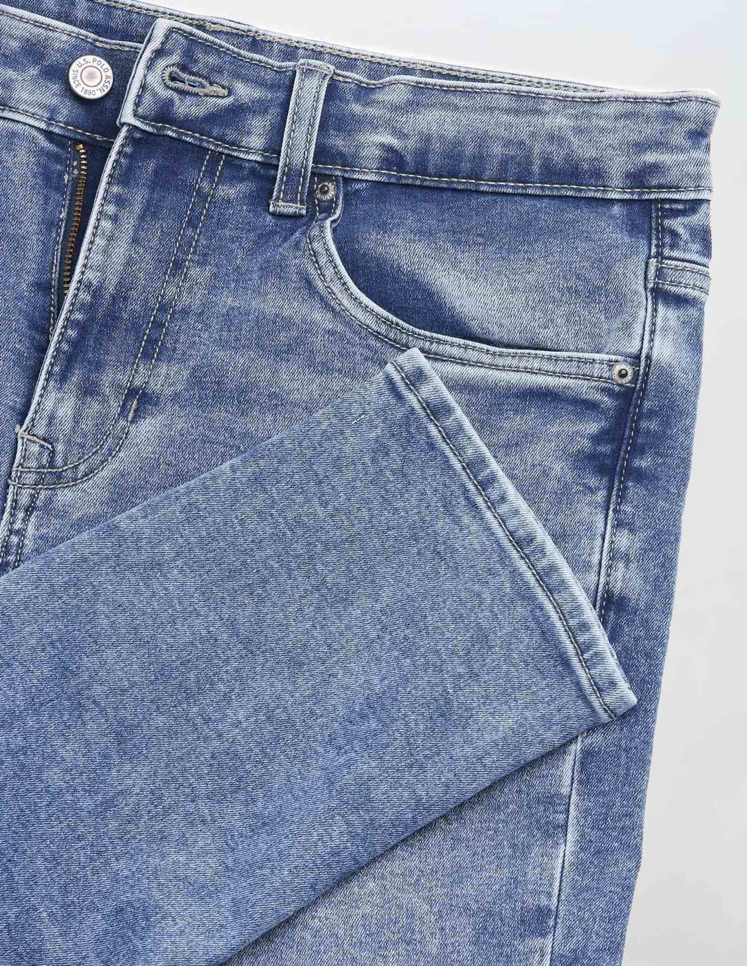 Brandon Slim Tapered Fit Blue Jeans Light Indigo - U.S. POLO ASSN. | Large