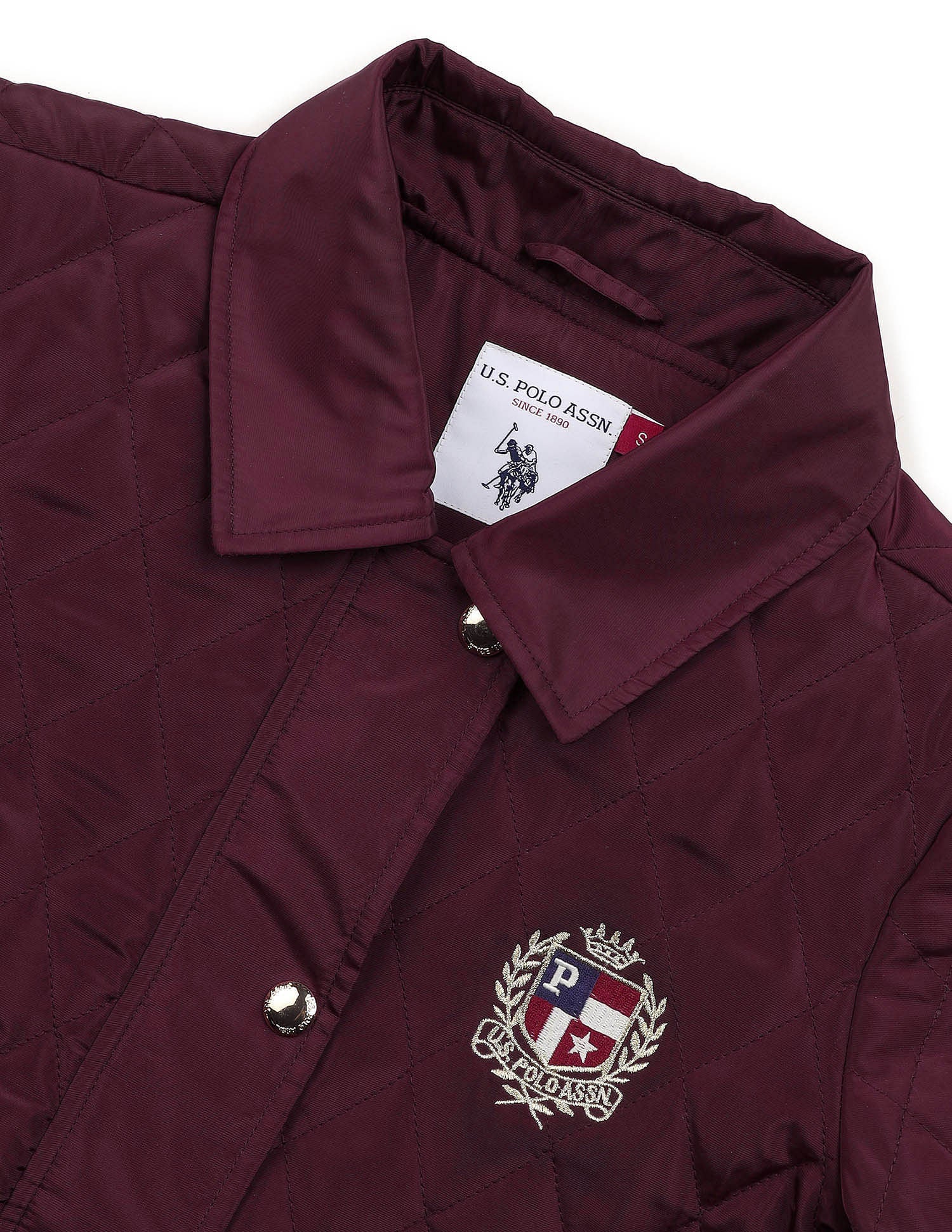 Regular Fit Quilted Jacket Wine - U.S. POLO ASSN. | Large